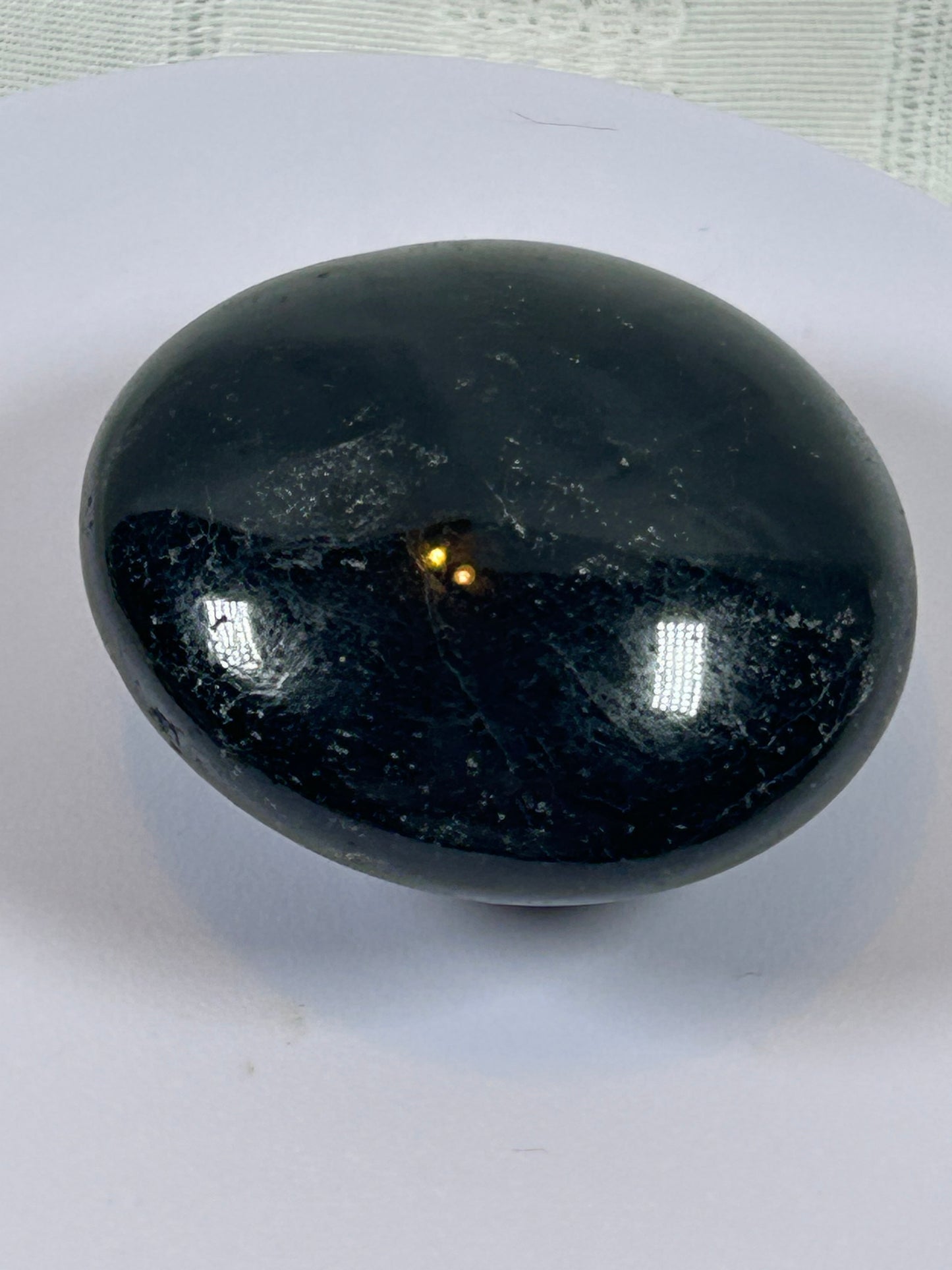 (#99) - BLACK TOURMALINE PALM STONE POLISHED - NEW