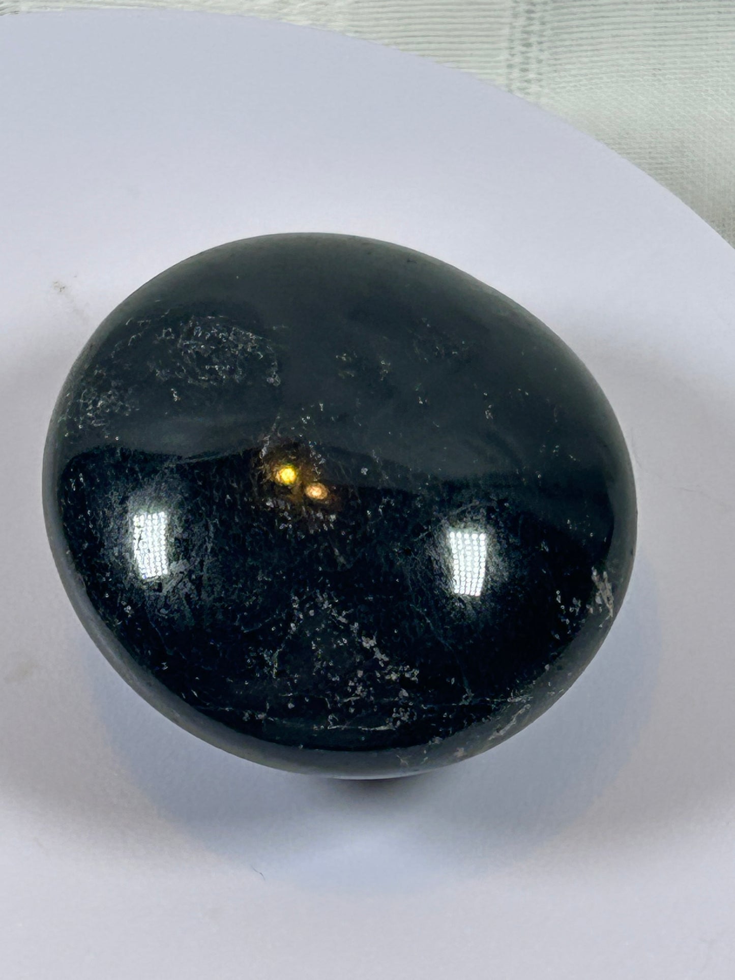 (#99) - BLACK TOURMALINE PALM STONE POLISHED - NEW