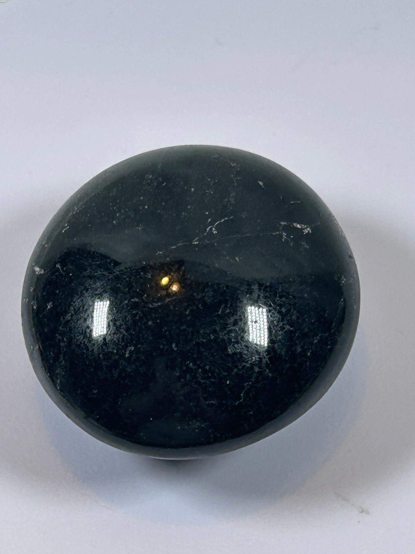 (#99) - BLACK TOURMALINE PALM STONE POLISHED - NEW