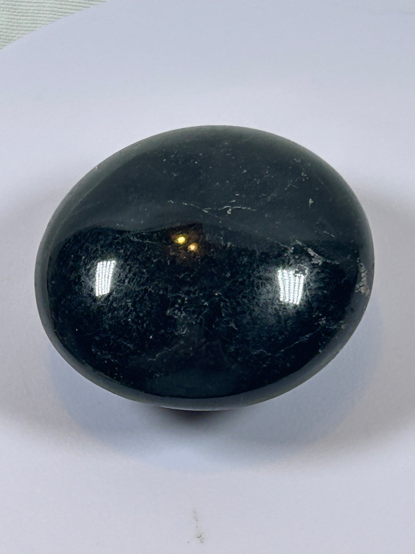 (#99) - BLACK TOURMALINE PALM STONE POLISHED - NEW