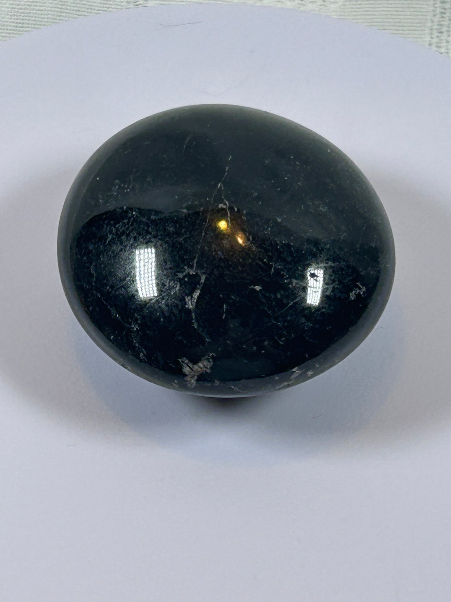 (#99) - BLACK TOURMALINE PALM STONE POLISHED - NEW