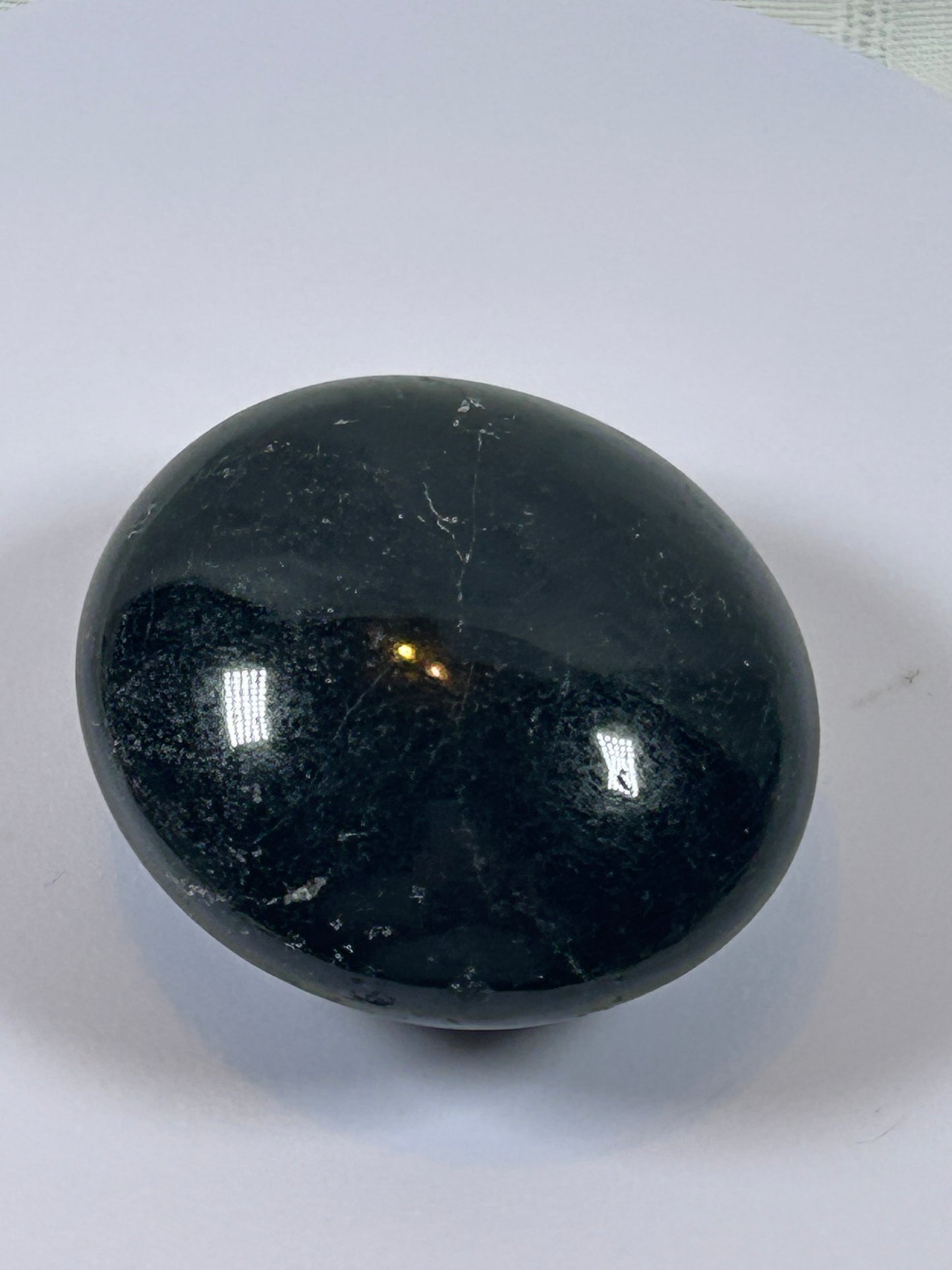 (#99) - BLACK TOURMALINE PALM STONE POLISHED - NEW