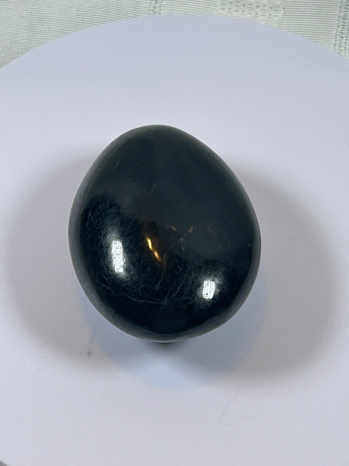 (#100) - BLACK TOURMALINE PALM STONE POLISHED - NEW