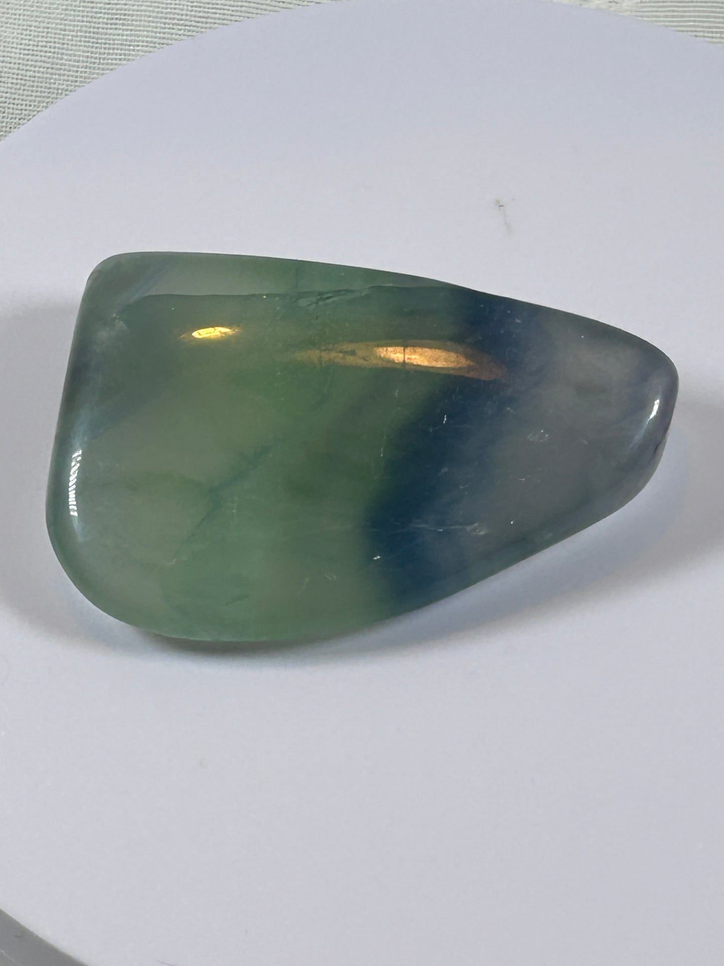 (#101) - FLUORITE PALM STONE FREE FORM POLISHED - NEW
