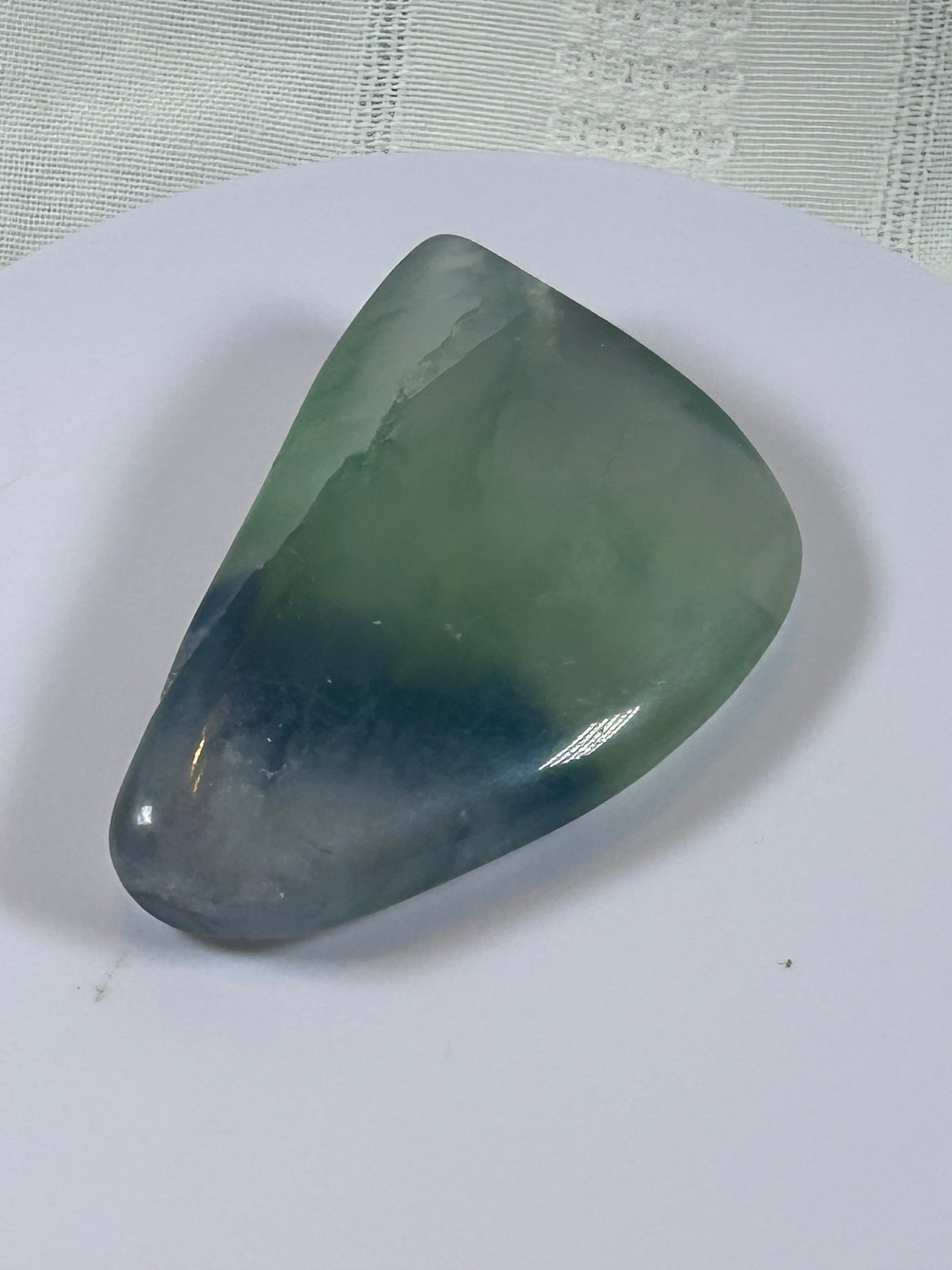 (#101) - FLUORITE PALM STONE FREE FORM POLISHED - NEW