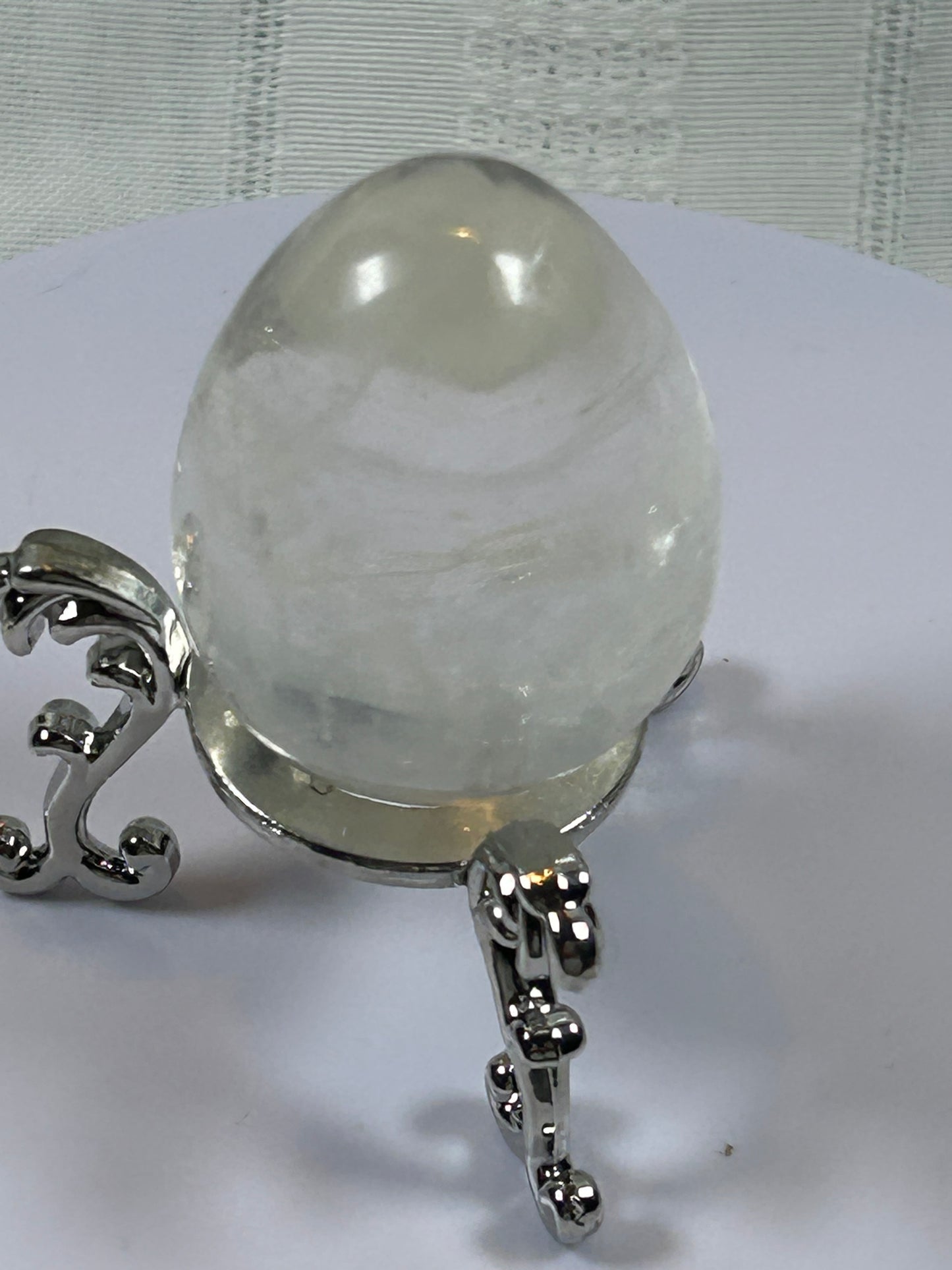 (#103) - CLEAR QUARTZ EGG SHAPE STONE POLISHED - NEW