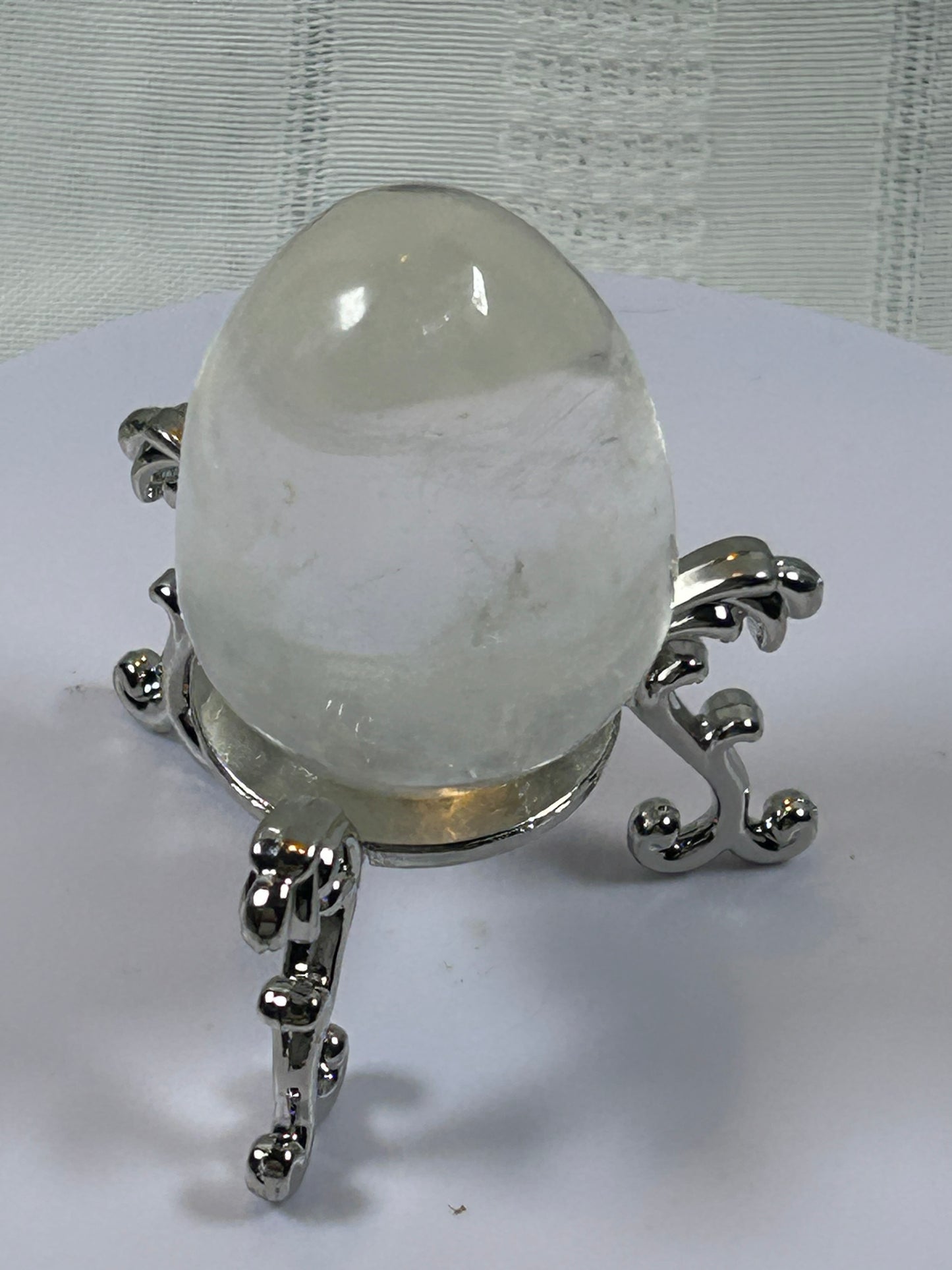 (#103) - CLEAR QUARTZ EGG SHAPE STONE POLISHED - NEW