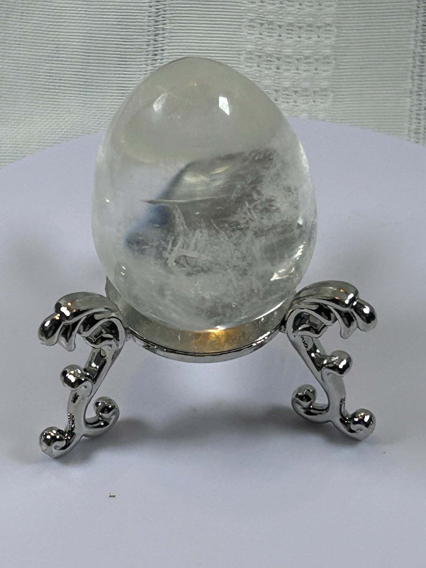 (#103) - CLEAR QUARTZ EGG SHAPE STONE POLISHED - NEW