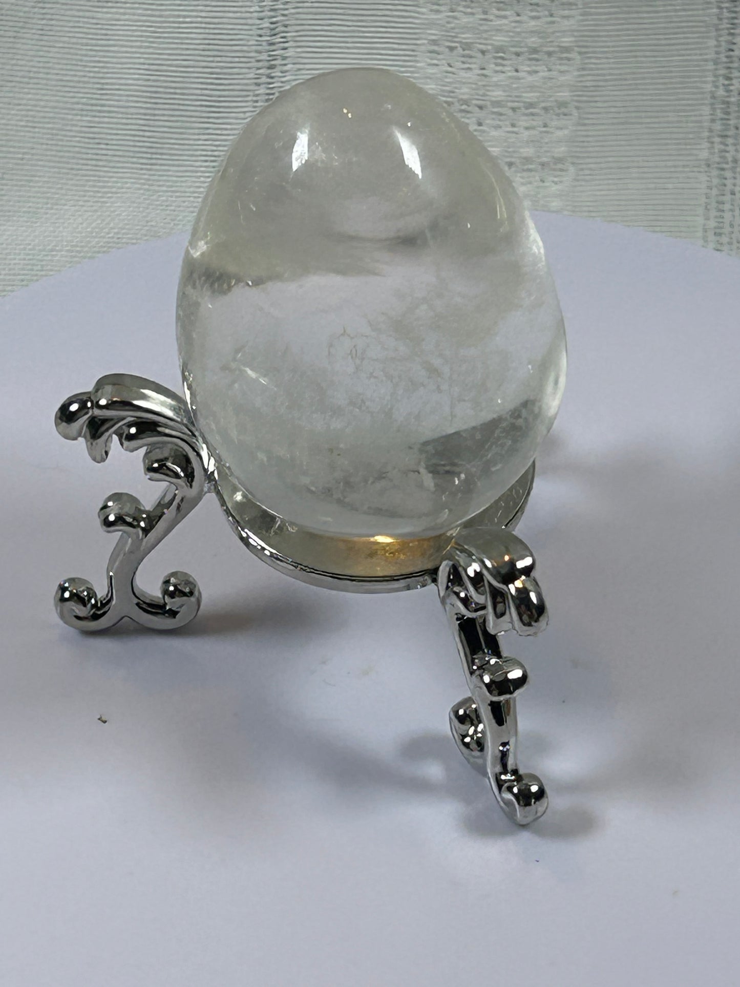 (#103) - CLEAR QUARTZ EGG SHAPE STONE POLISHED - NEW