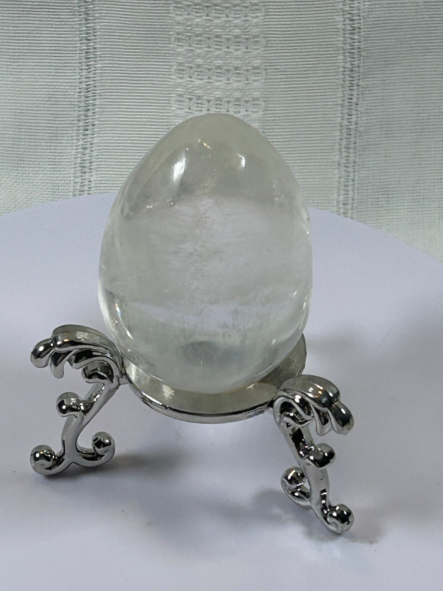 (#103) - CLEAR QUARTZ EGG SHAPE STONE POLISHED - NEW