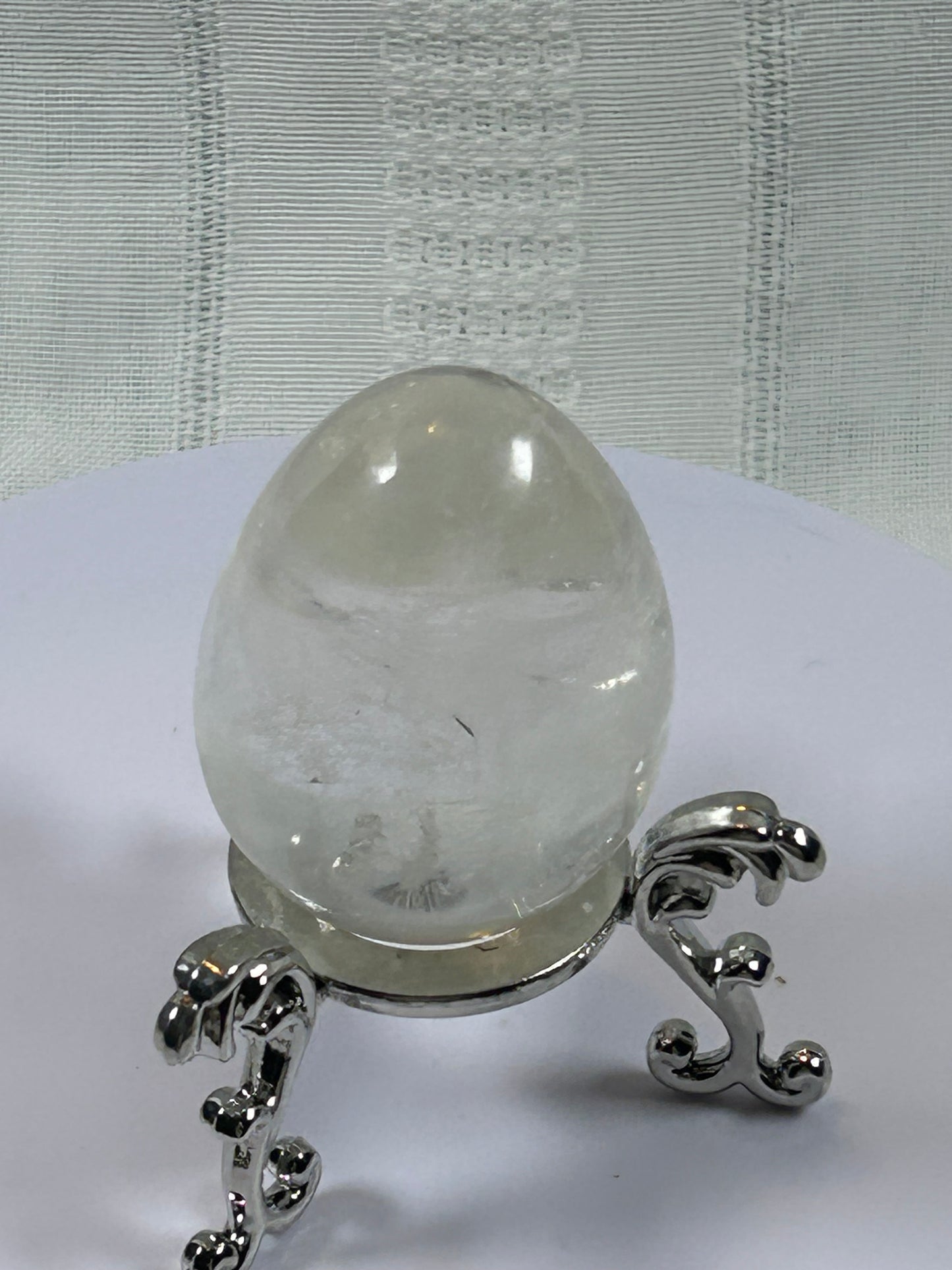 (#103) - CLEAR QUARTZ EGG SHAPE STONE POLISHED - NEW