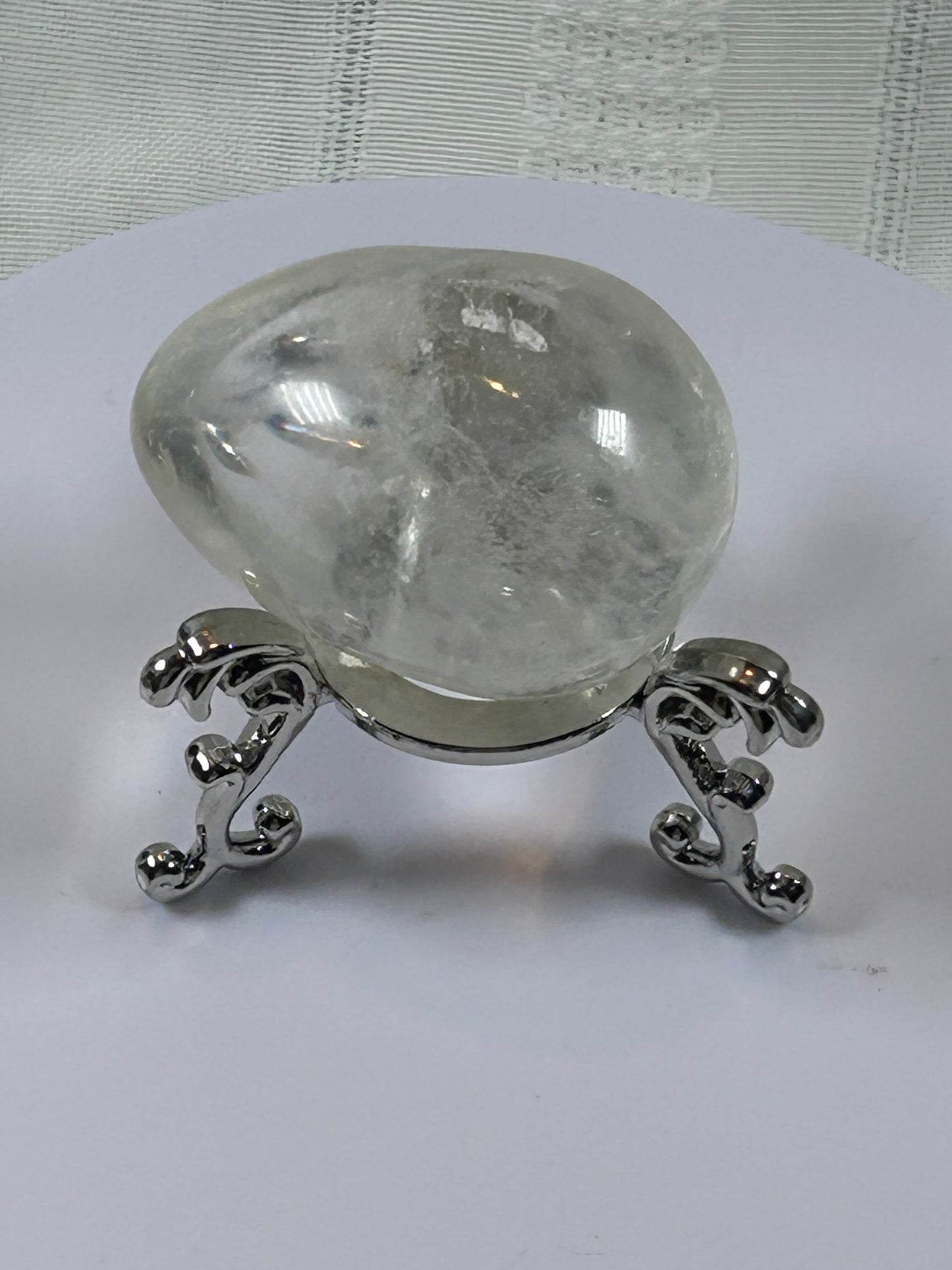 (#103) - CLEAR QUARTZ EGG SHAPE STONE POLISHED - NEW