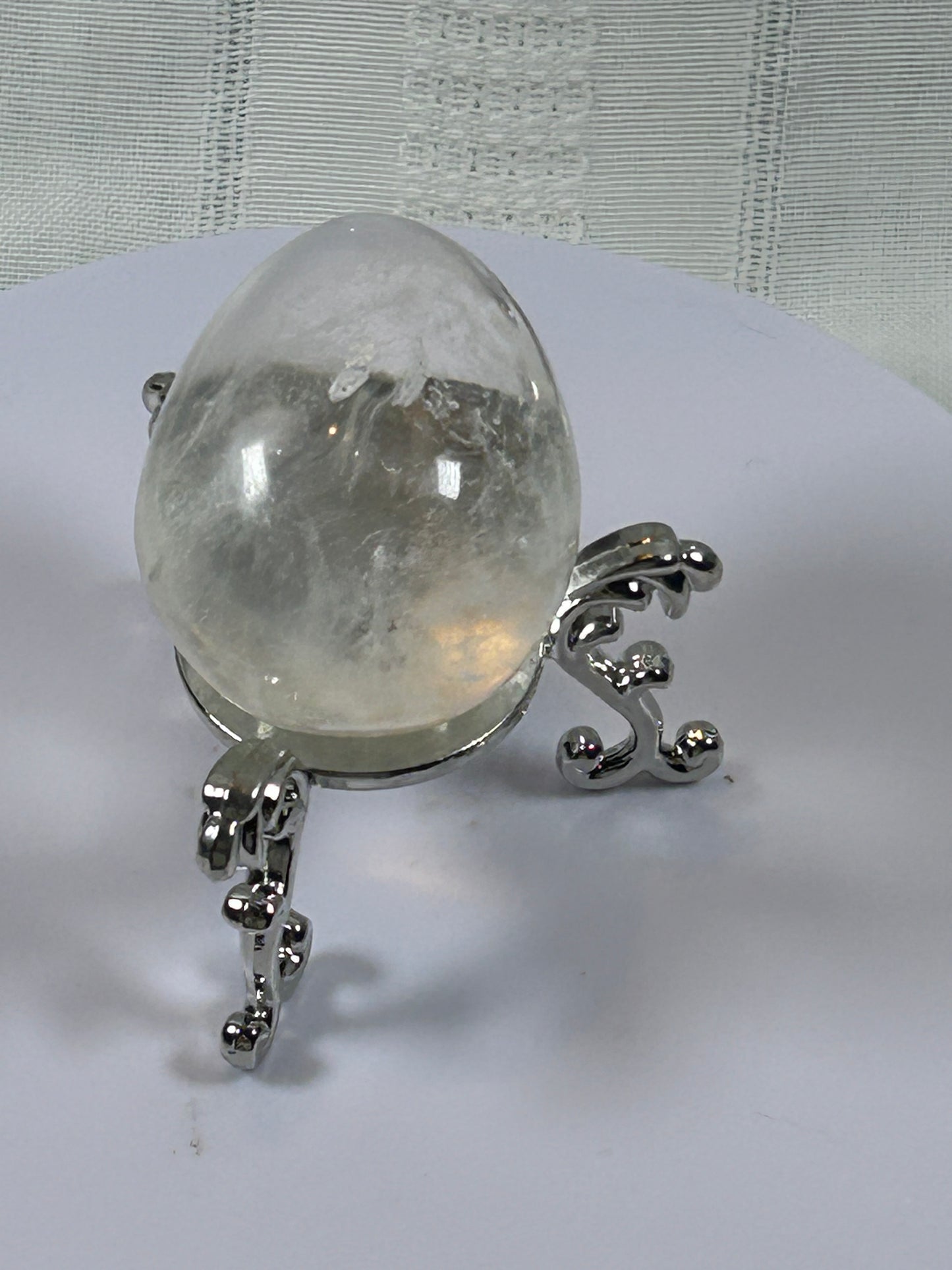 (#103) - CLEAR QUARTZ EGG SHAPE STONE POLISHED - NEW