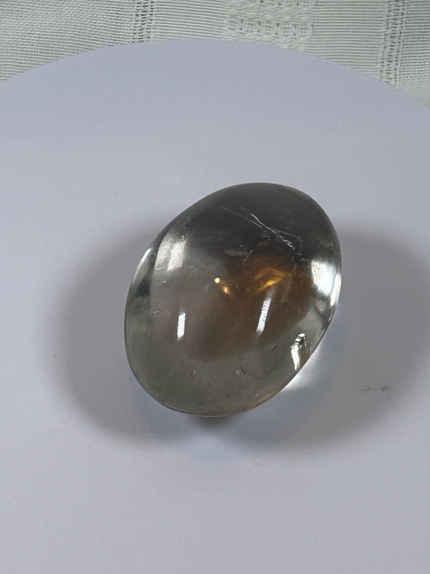 (#105) - CLEAR QUARTZ PALM STONE POLISHED - NEW