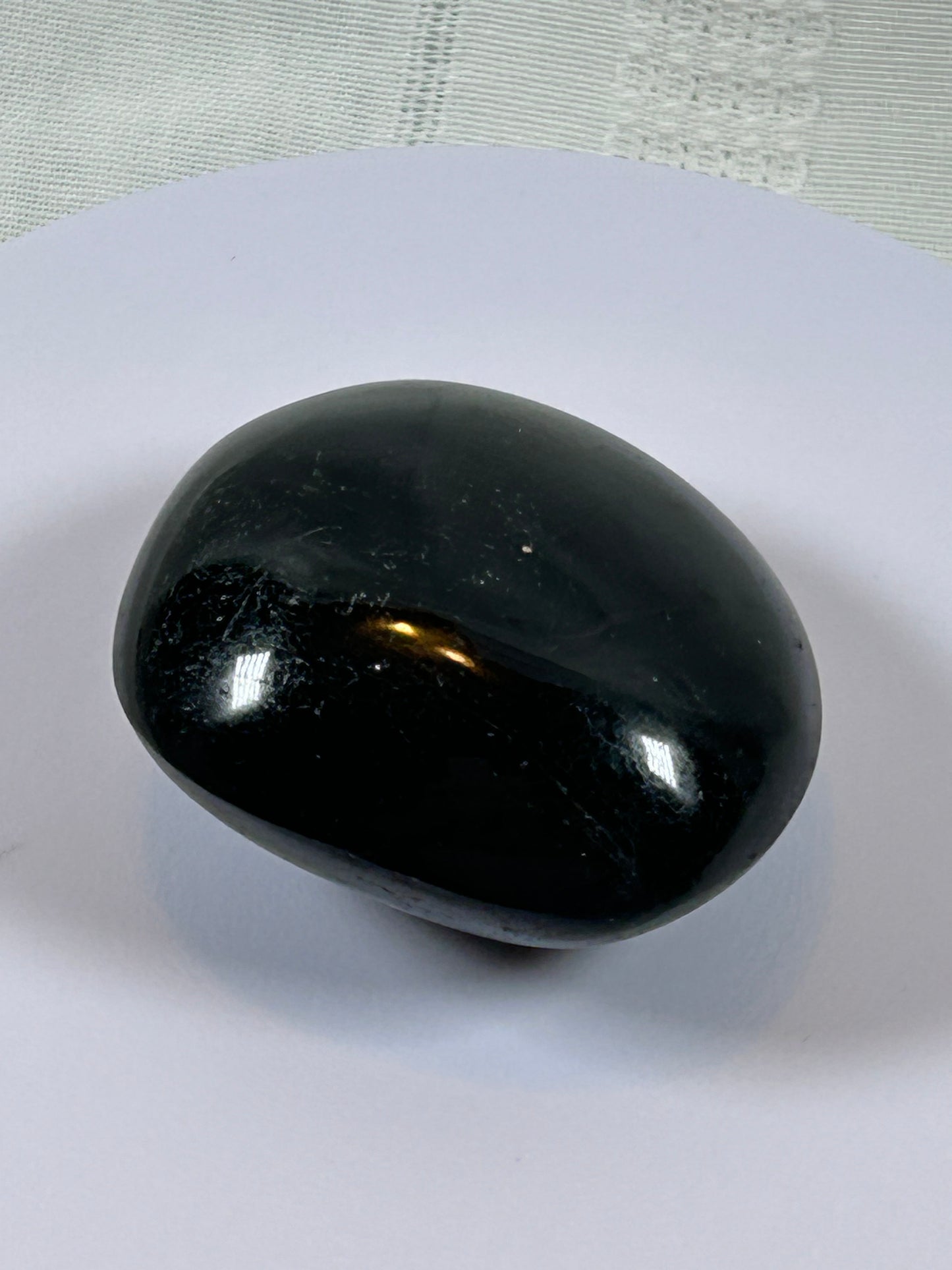 (#106) - BLACK TOURMALINE PALM STONE POLISHED - NEW