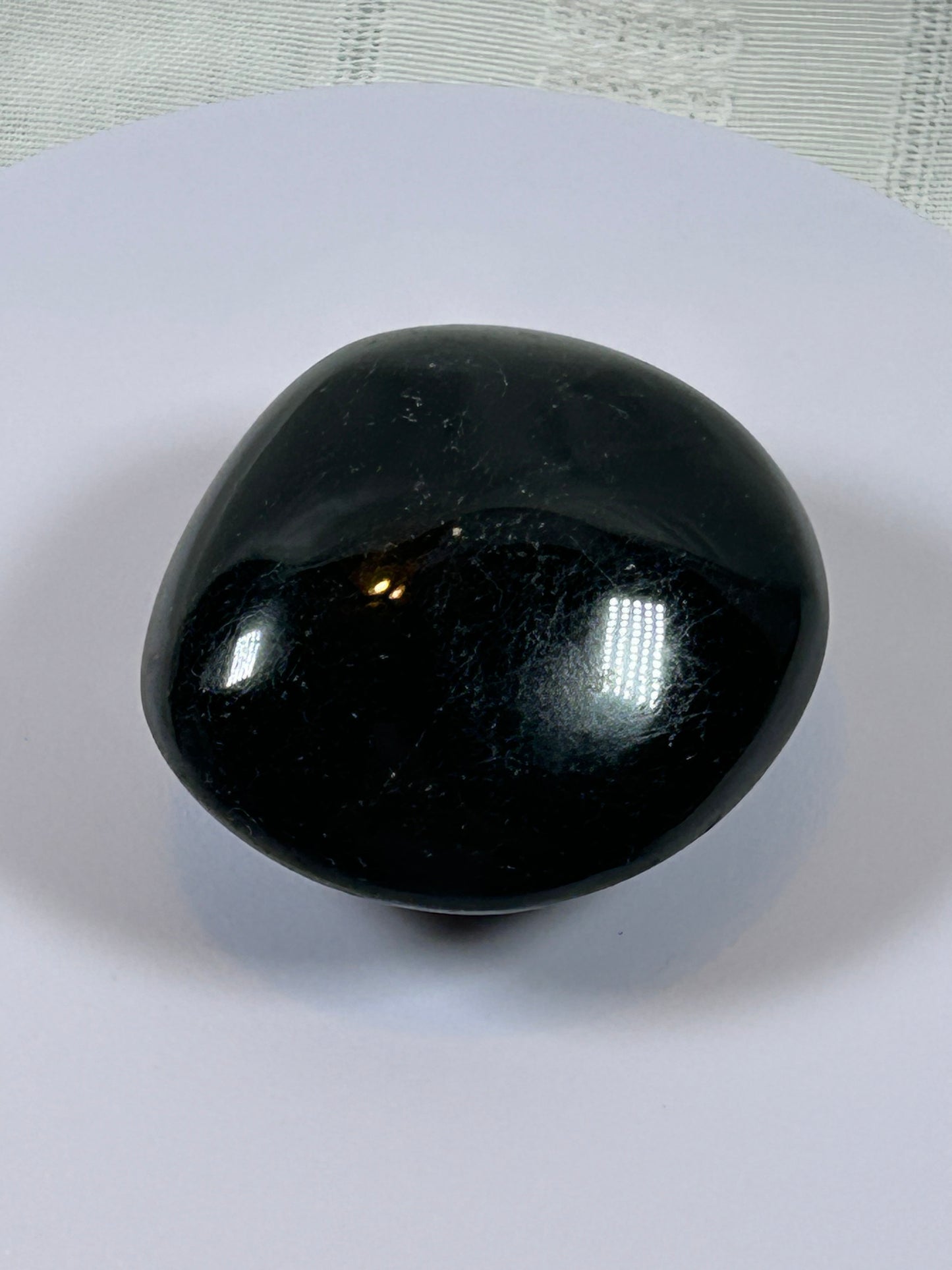 (#106) - BLACK TOURMALINE PALM STONE POLISHED - NEW