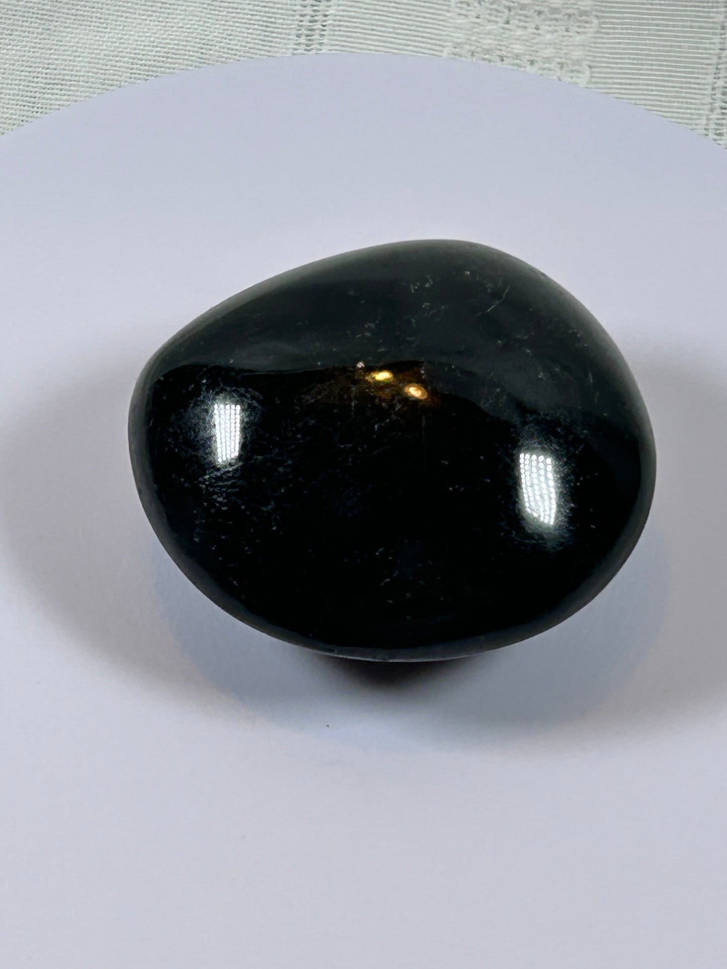 (#106) - BLACK TOURMALINE PALM STONE POLISHED - NEW