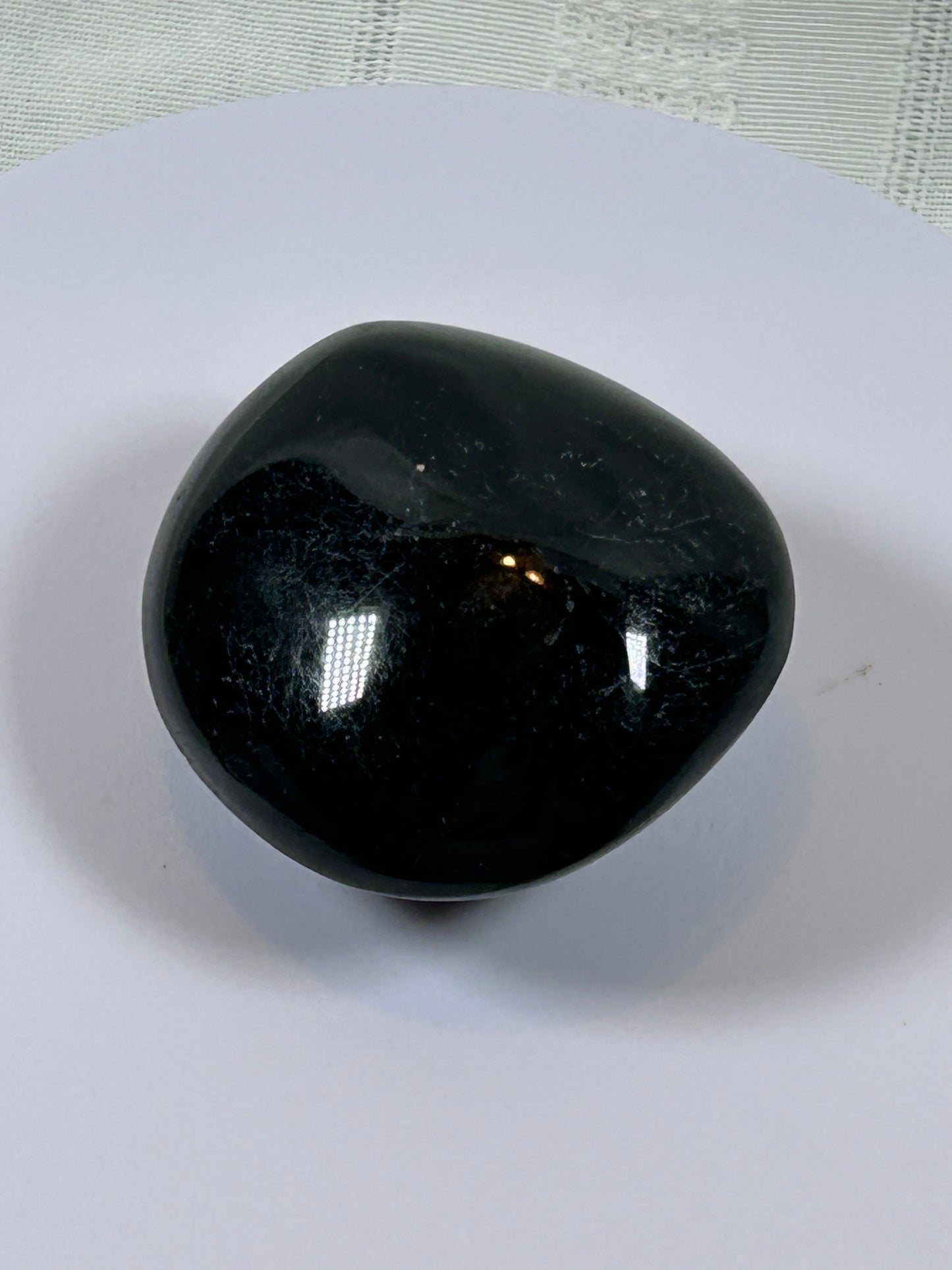 (#106) - BLACK TOURMALINE PALM STONE POLISHED - NEW