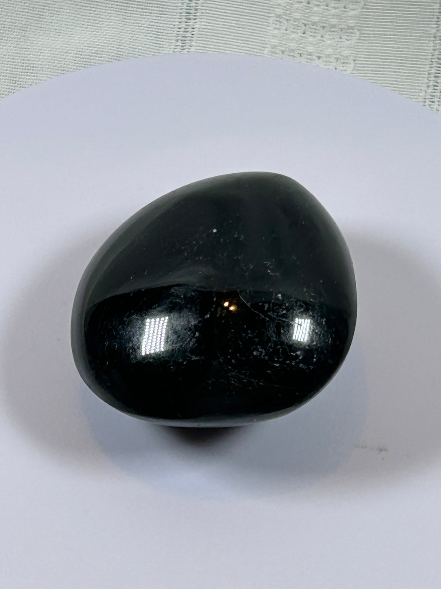 (#106) - BLACK TOURMALINE PALM STONE POLISHED - NEW