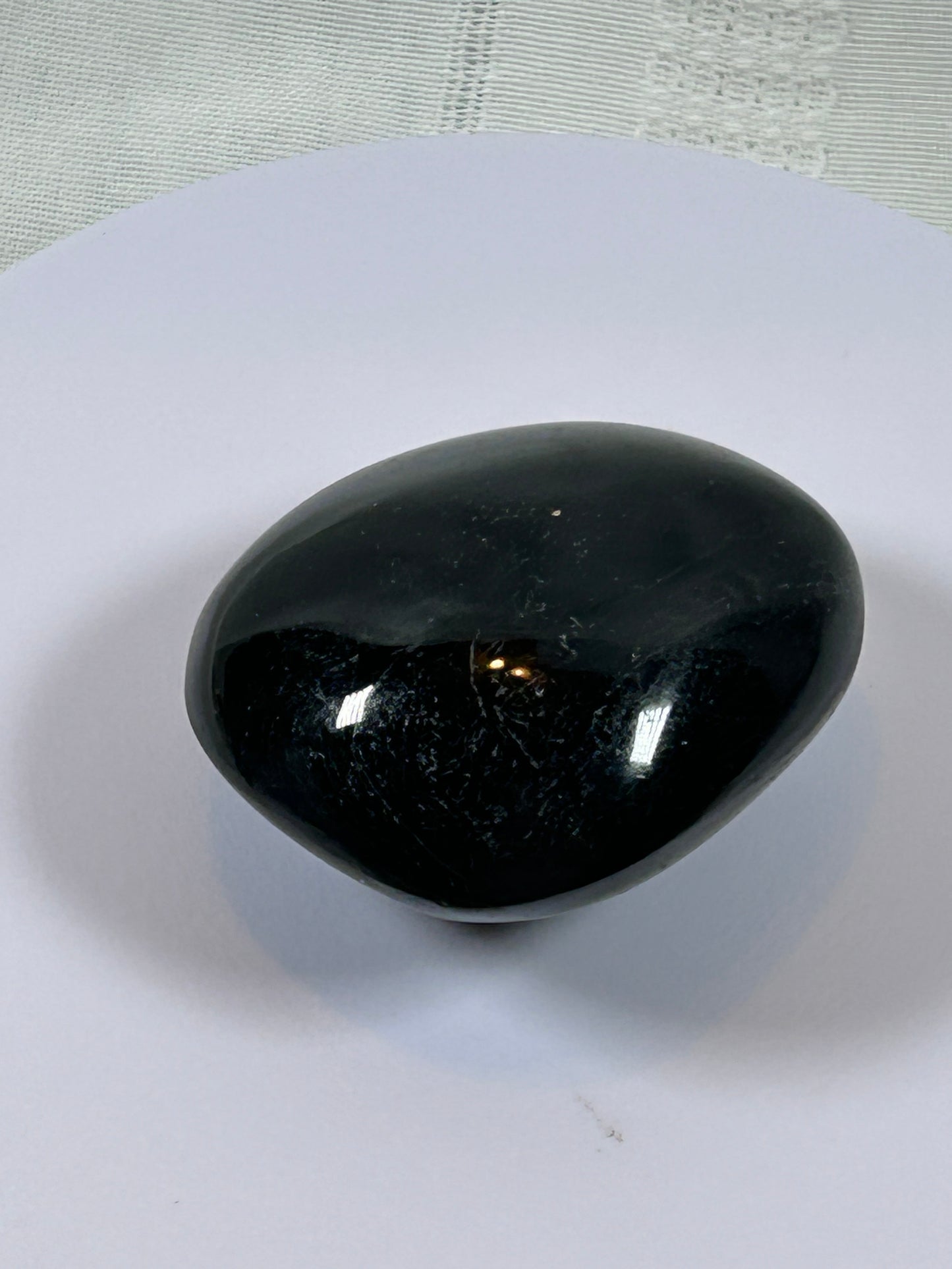 (#106) - BLACK TOURMALINE PALM STONE POLISHED - NEW