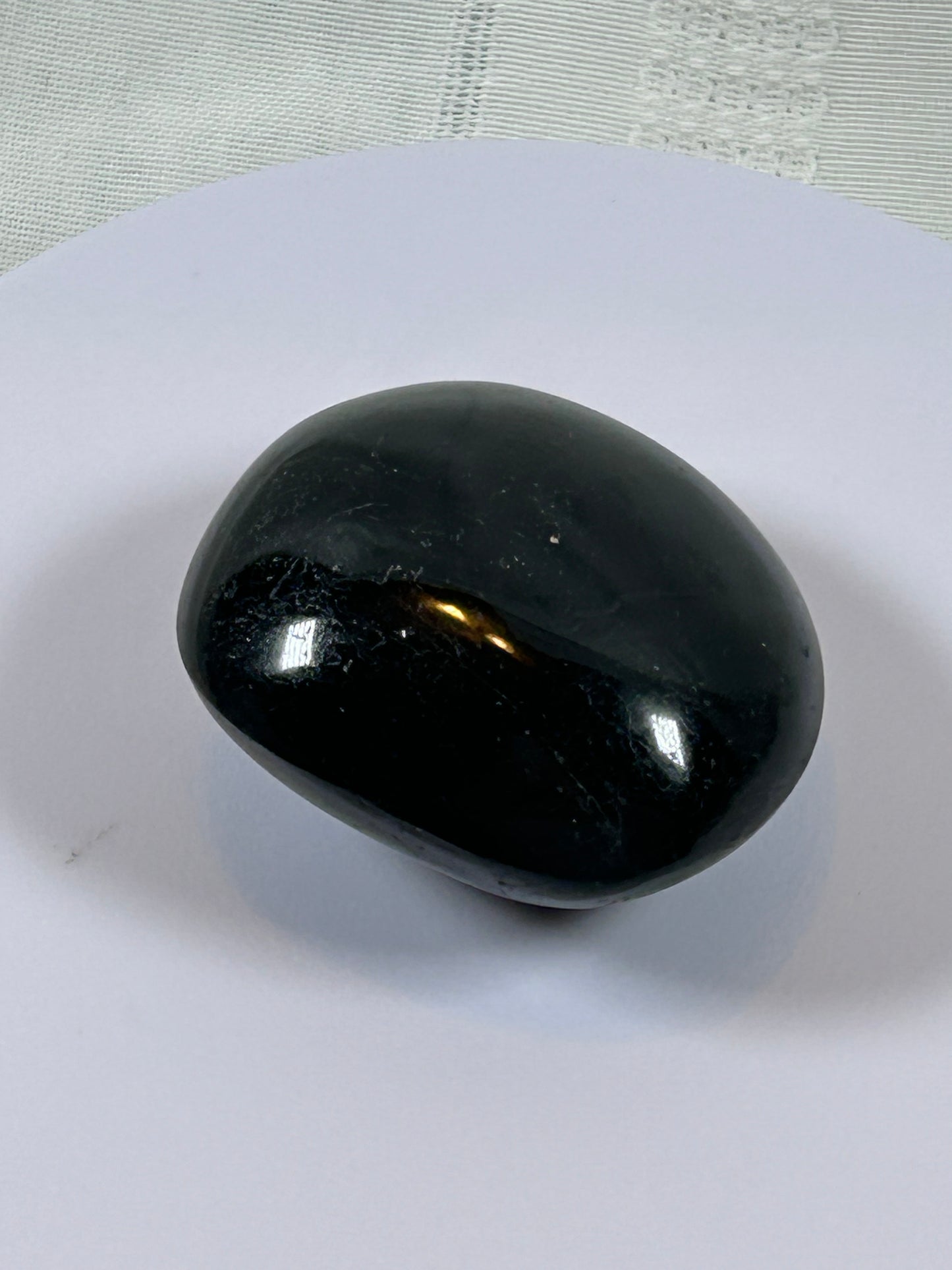 (#106) - BLACK TOURMALINE PALM STONE POLISHED - NEW