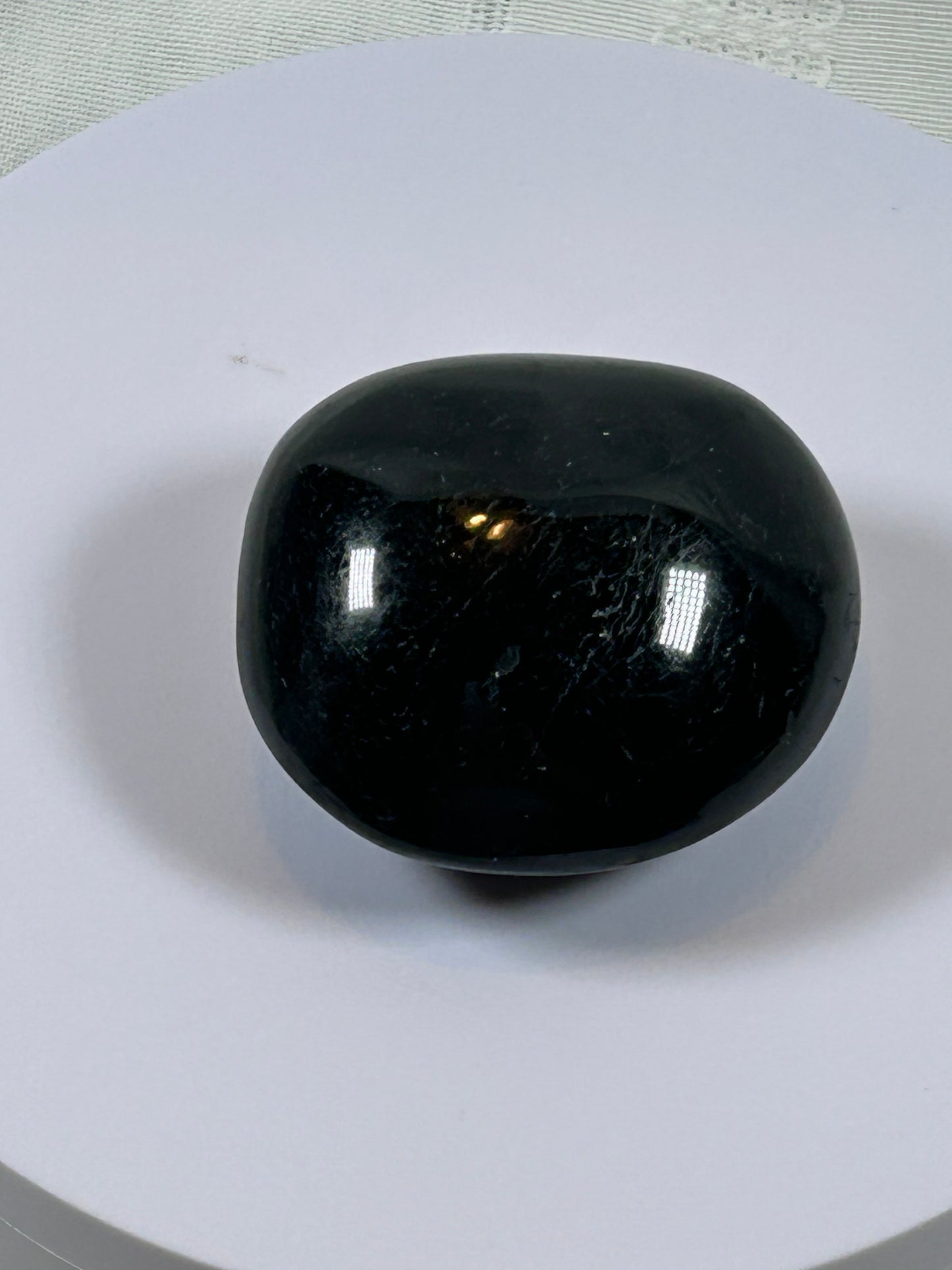 (#106) - BLACK TOURMALINE PALM STONE POLISHED - NEW