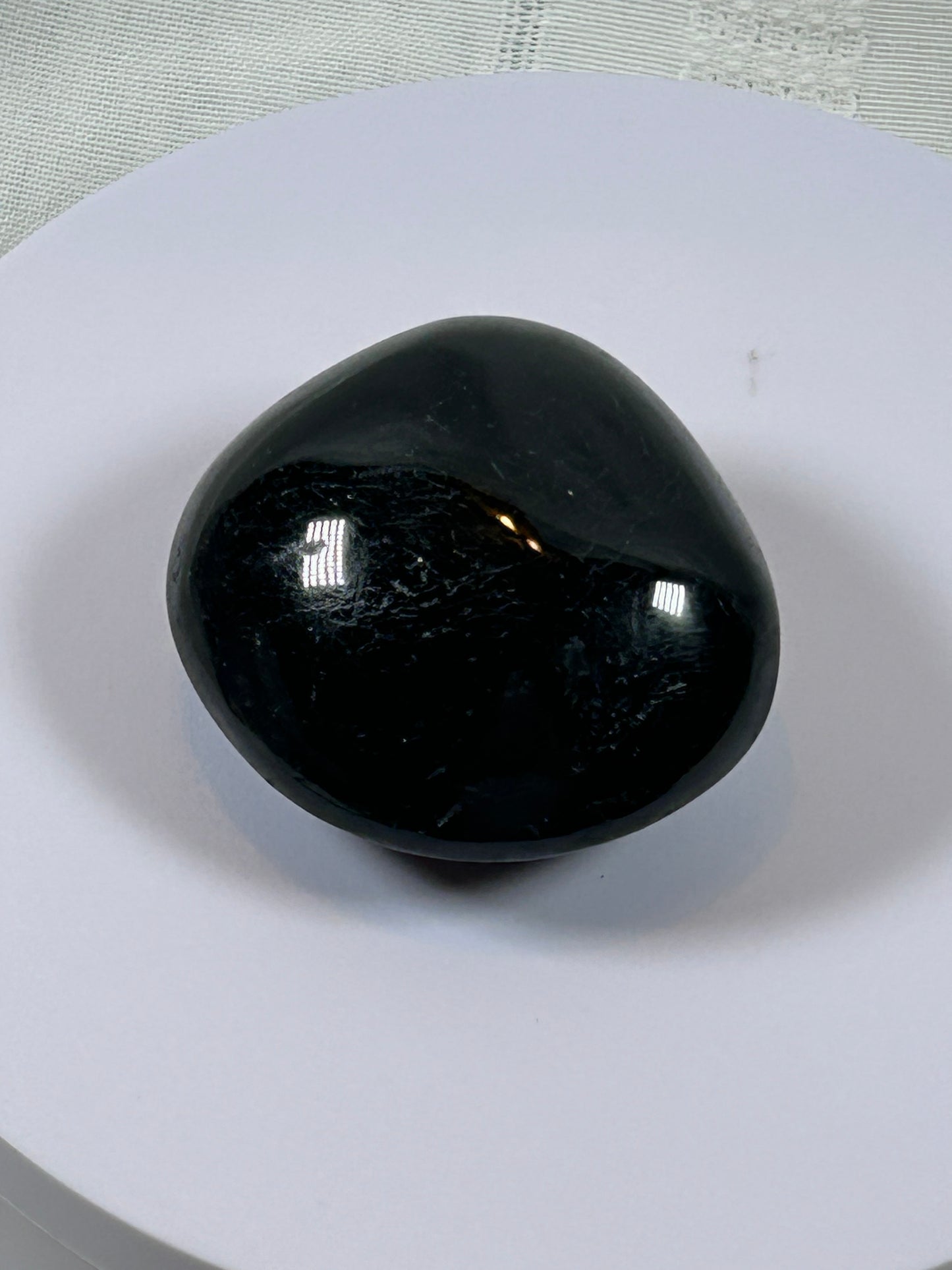(#106) - BLACK TOURMALINE PALM STONE POLISHED - NEW