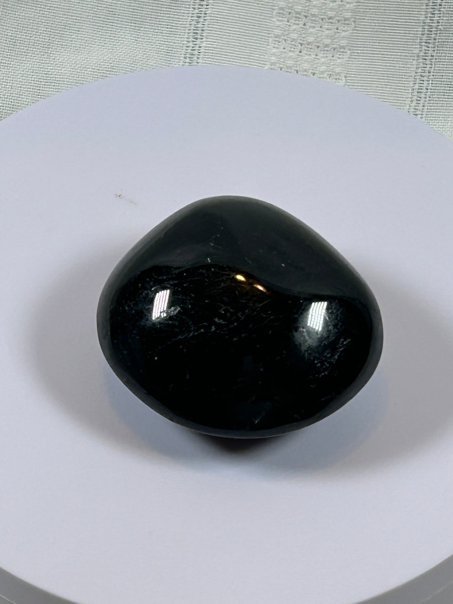 (#106) - BLACK TOURMALINE PALM STONE POLISHED - NEW