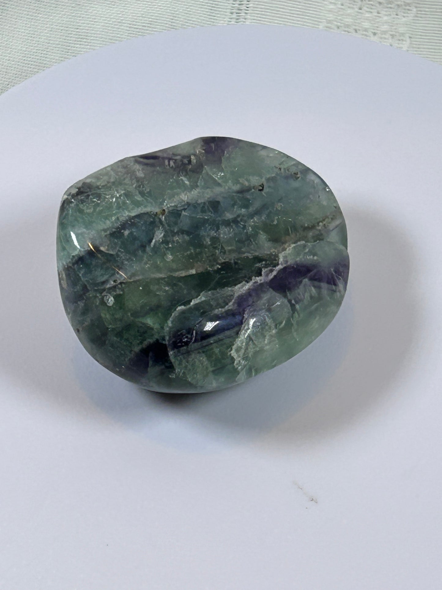 (#107) - FLUORITE PALM STONE POLISHED - NEW