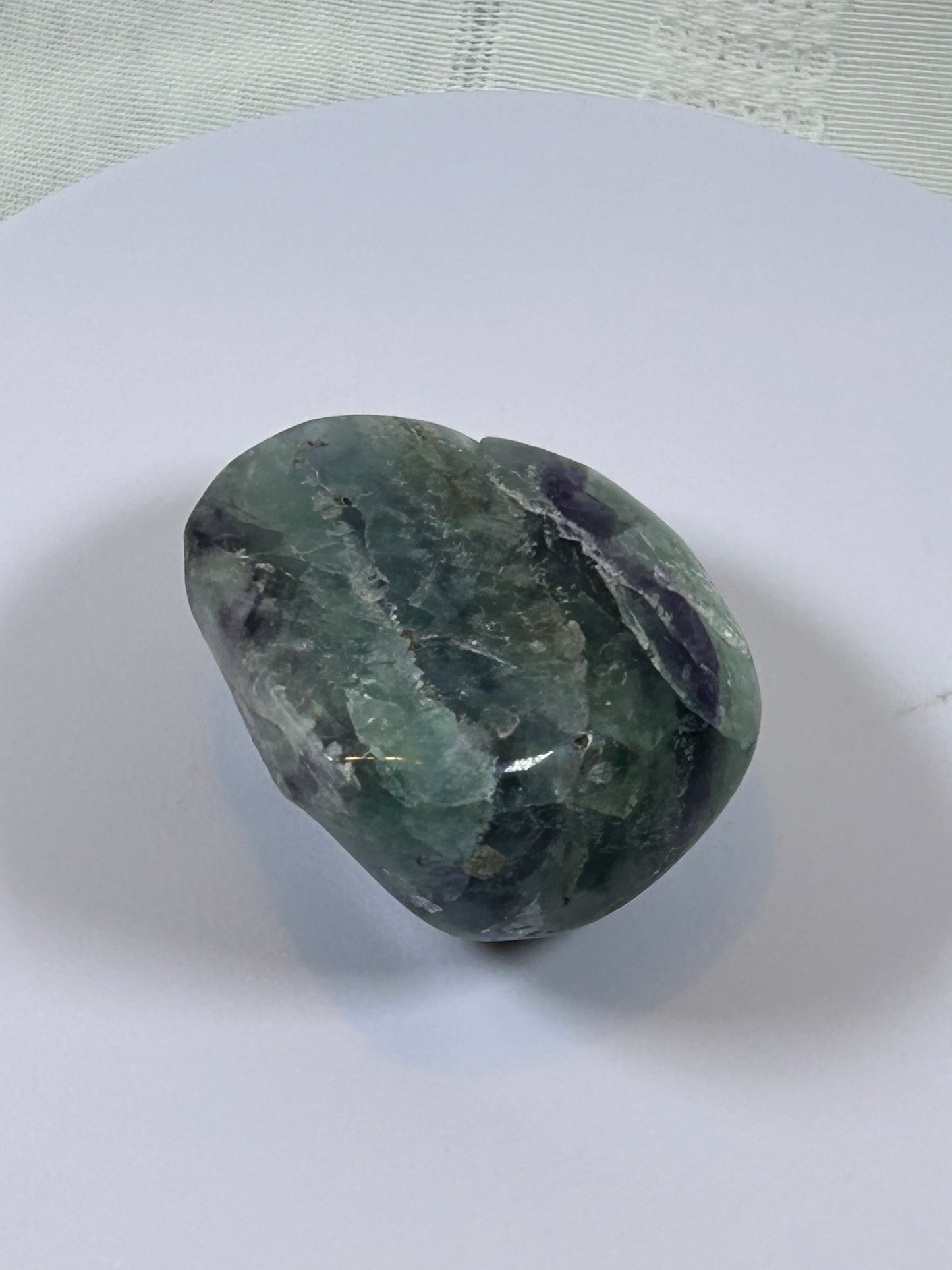 (#107) - FLUORITE PALM STONE POLISHED - NEW