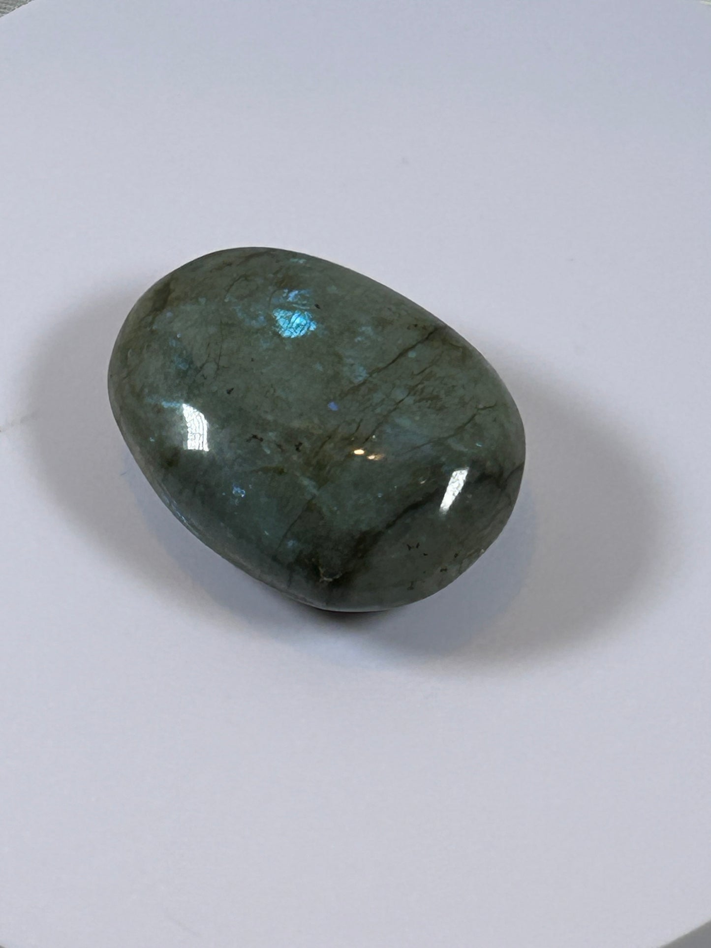 (#109) - LABRADORITE PALM STONE POLISHED - NEW