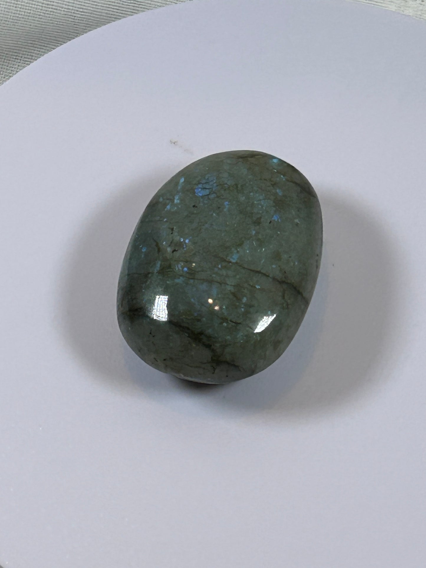 (#109) - LABRADORITE PALM STONE POLISHED - NEW