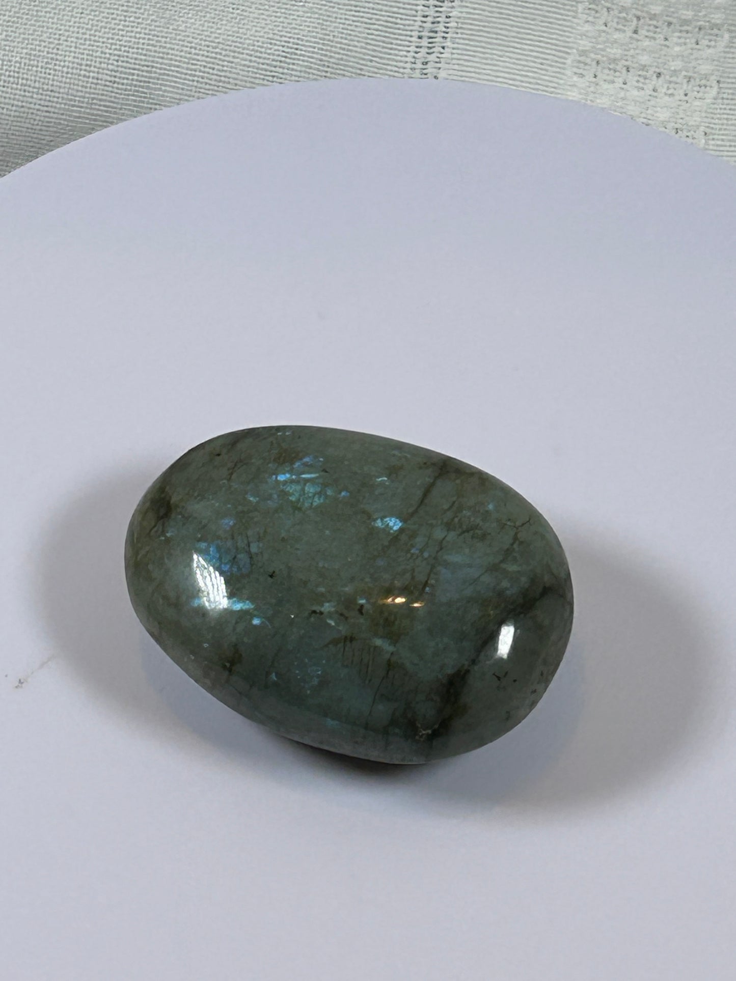 (#109) - LABRADORITE PALM STONE POLISHED - NEW