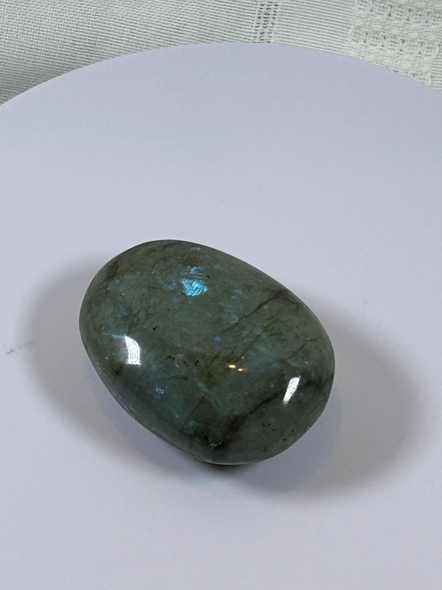 (#109) - LABRADORITE PALM STONE POLISHED - NEW