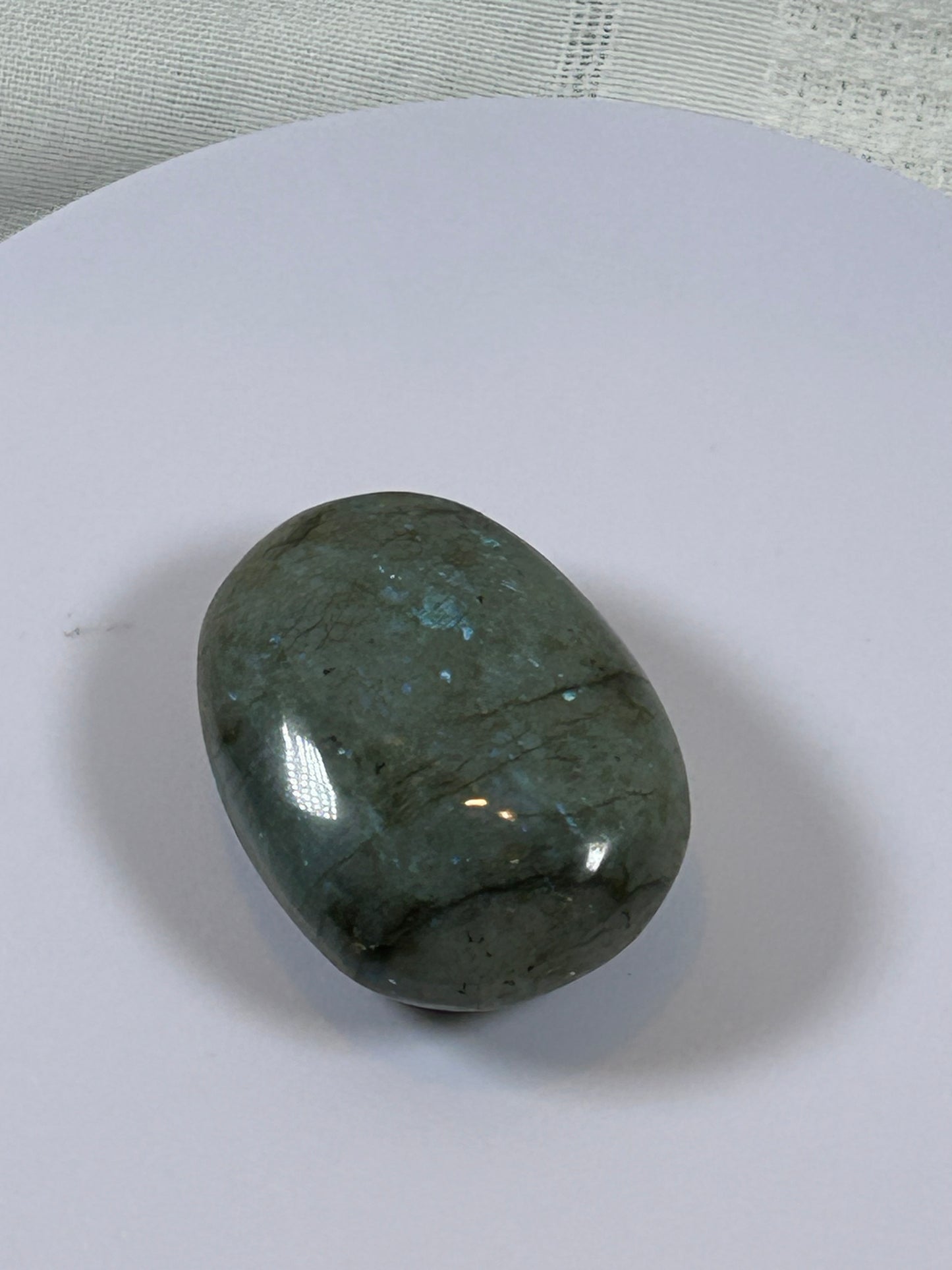 (#109) - LABRADORITE PALM STONE POLISHED - NEW