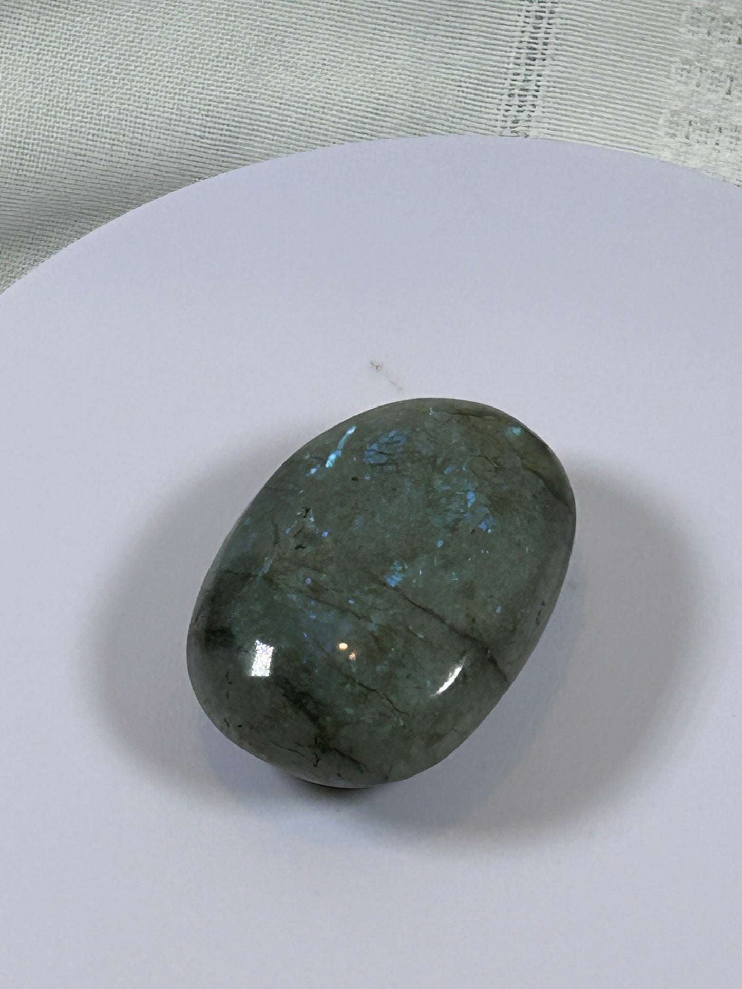 (#109) - LABRADORITE PALM STONE POLISHED - NEW