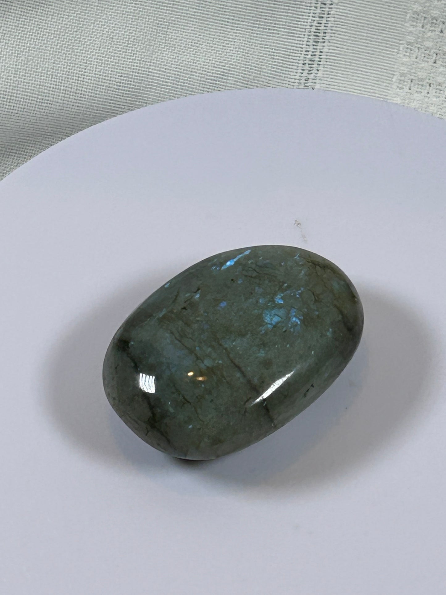 (#109) - LABRADORITE PALM STONE POLISHED - NEW