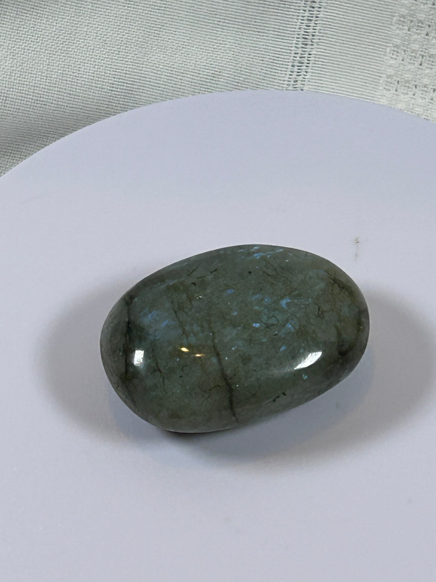 (#109) - LABRADORITE PALM STONE POLISHED - NEW