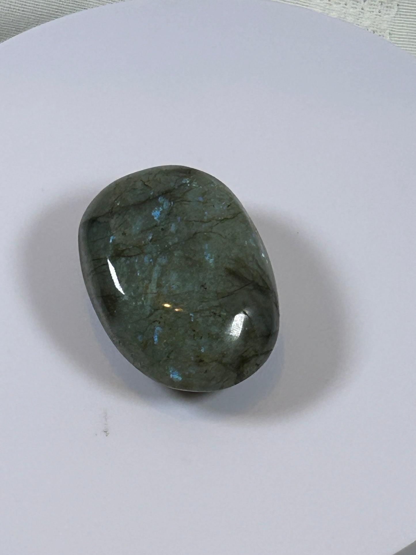 (#109) - LABRADORITE PALM STONE POLISHED - NEW