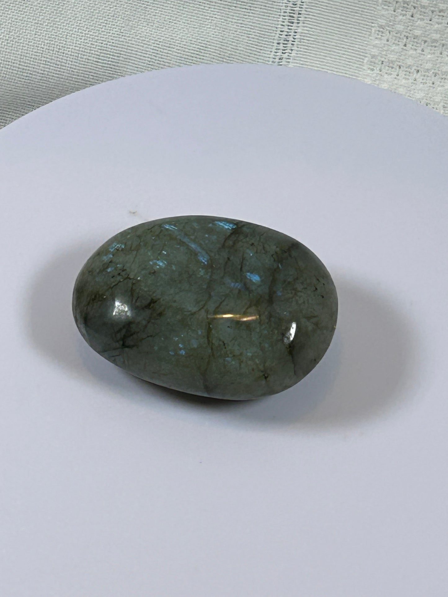 (#109) - LABRADORITE PALM STONE POLISHED - NEW