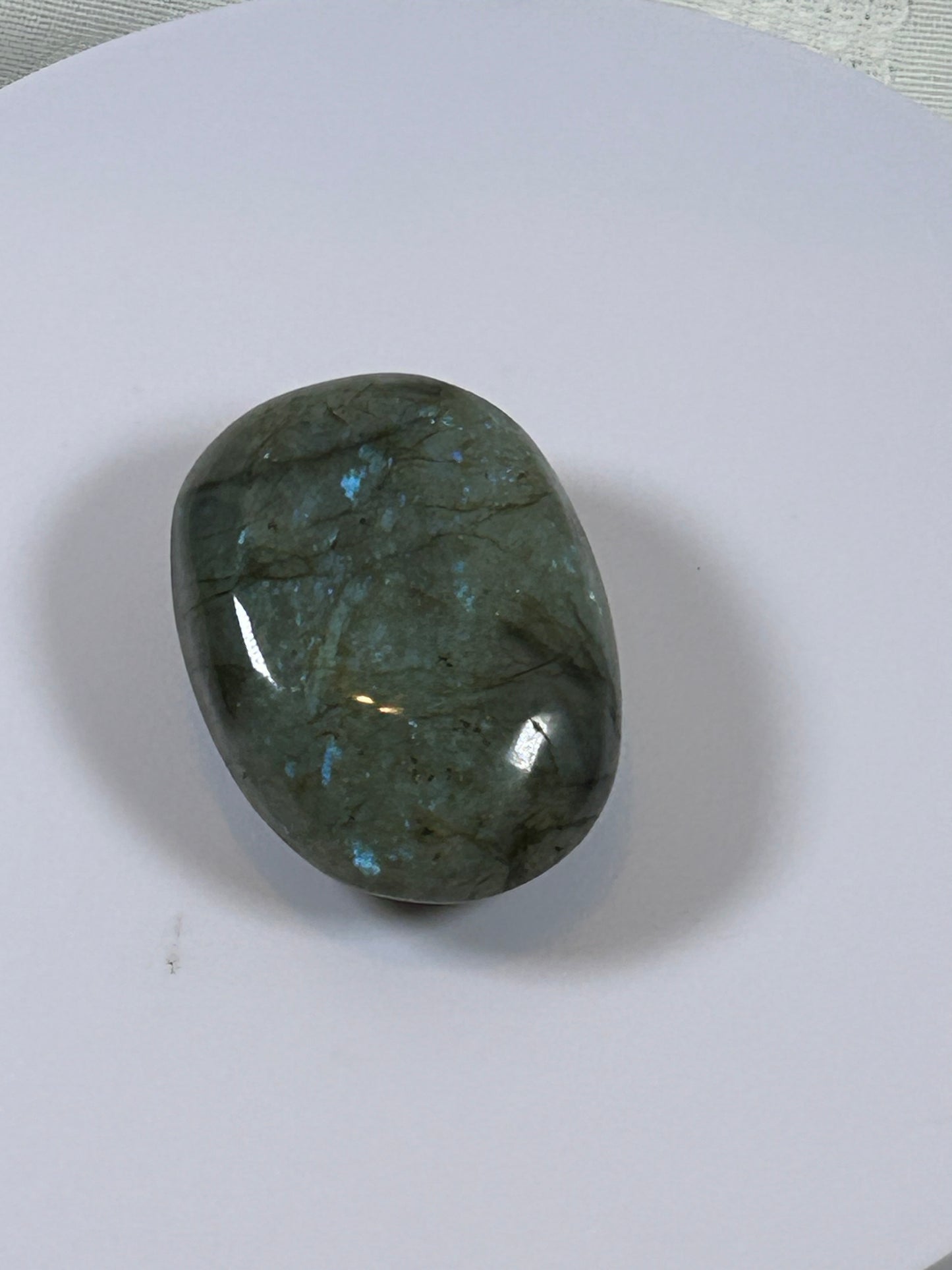 (#109) - LABRADORITE PALM STONE POLISHED - NEW
