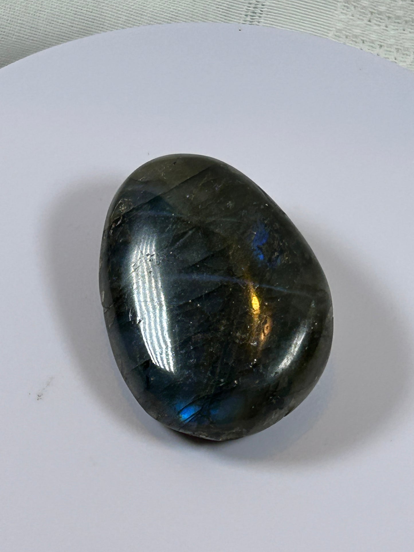 (#111) - LABRADORITE PALM STONE POLISHED - NEW