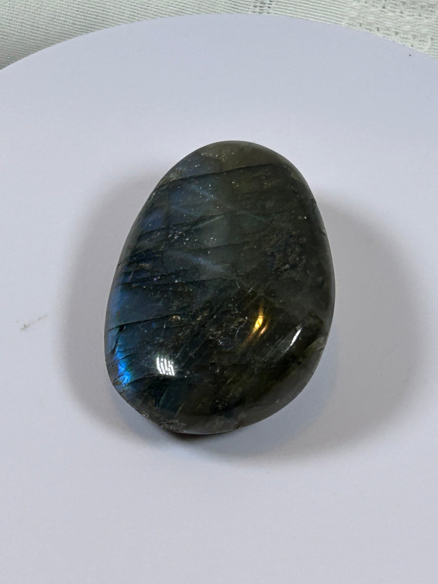 (#111) - LABRADORITE PALM STONE POLISHED - NEW