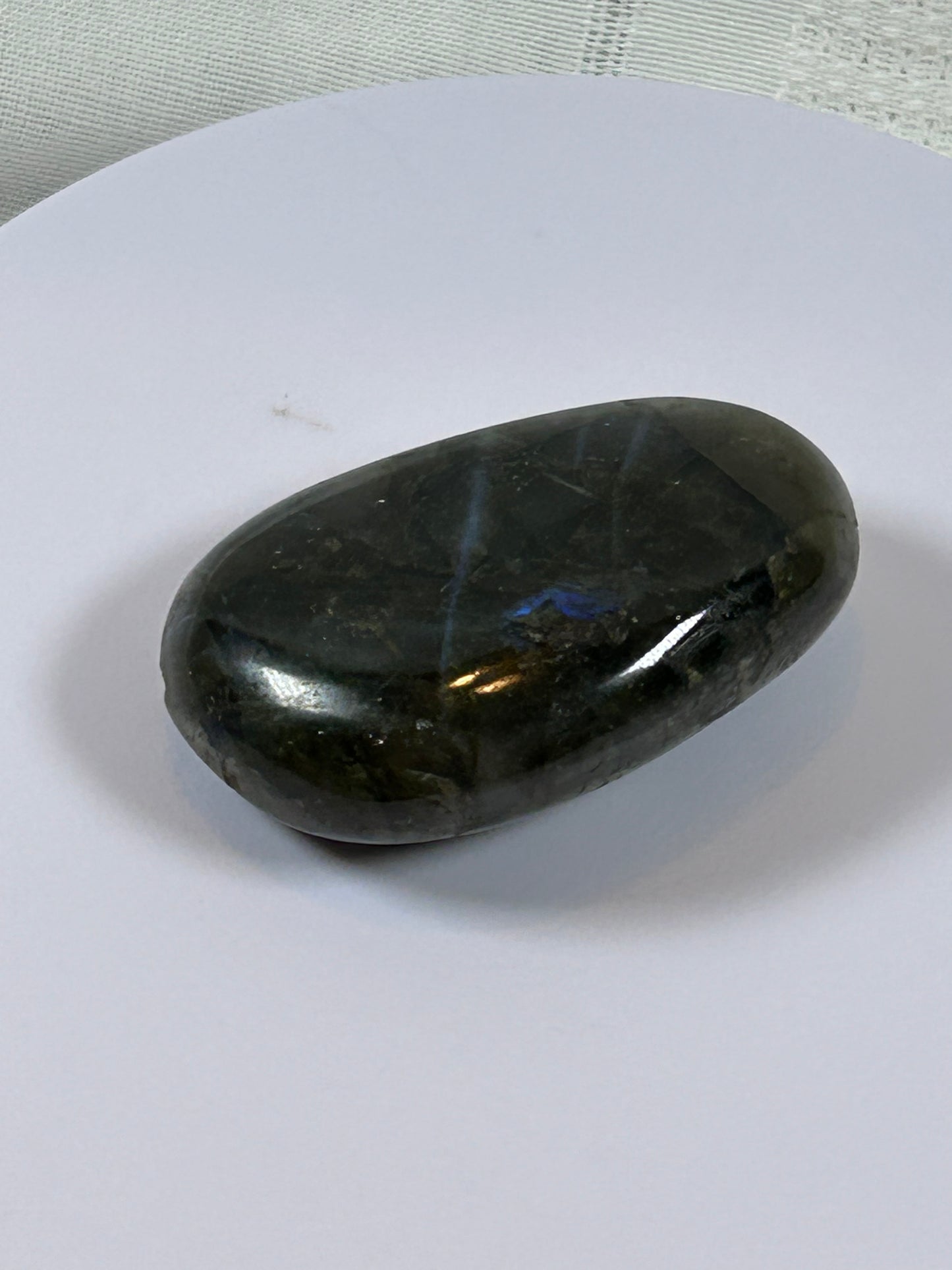 (#111) - LABRADORITE PALM STONE POLISHED - NEW