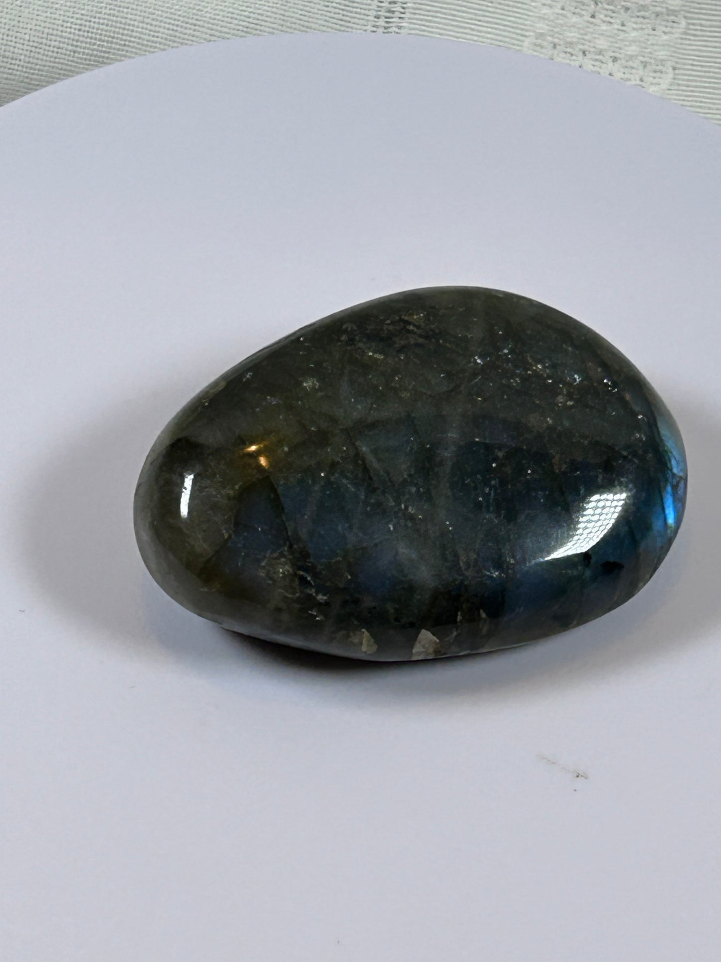 (#111) - LABRADORITE PALM STONE POLISHED - NEW