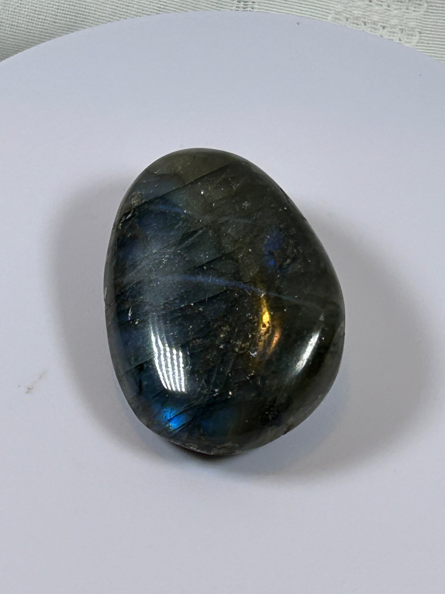 (#111) - LABRADORITE PALM STONE POLISHED - NEW