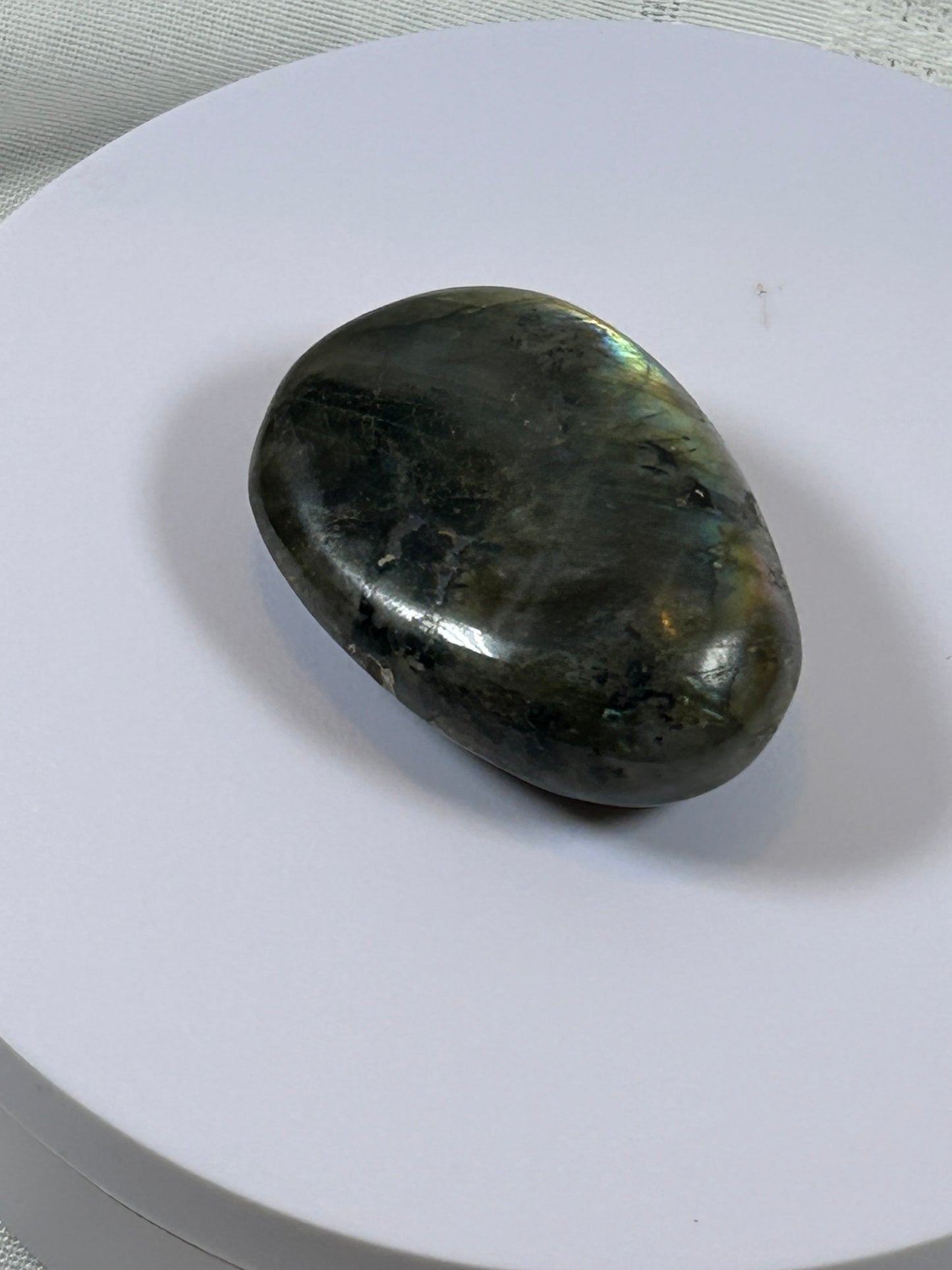 (#111) - LABRADORITE PALM STONE POLISHED - NEW