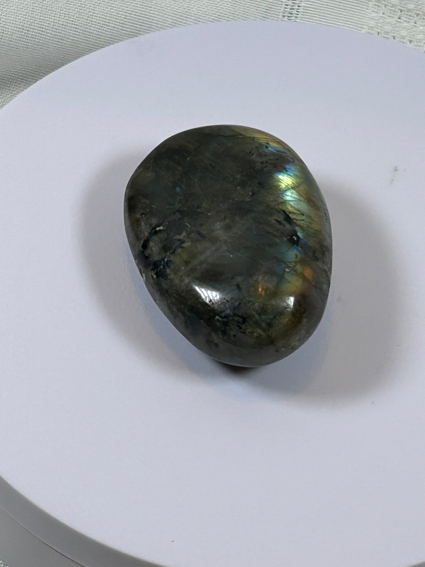 (#111) - LABRADORITE PALM STONE POLISHED - NEW