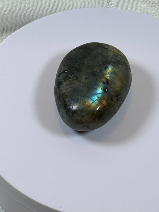 (#111) - LABRADORITE PALM STONE POLISHED - NEW