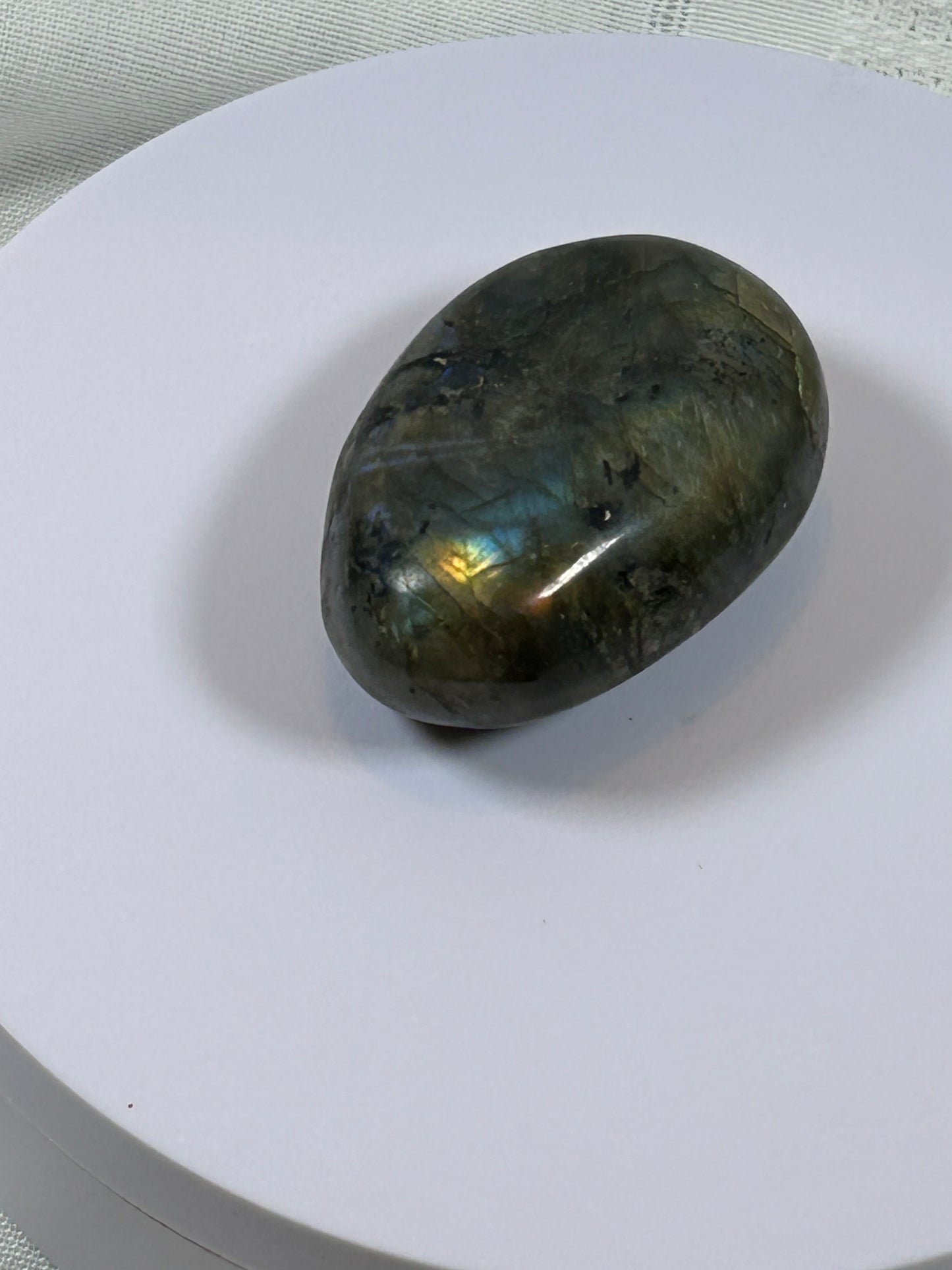 (#111) - LABRADORITE PALM STONE POLISHED - NEW